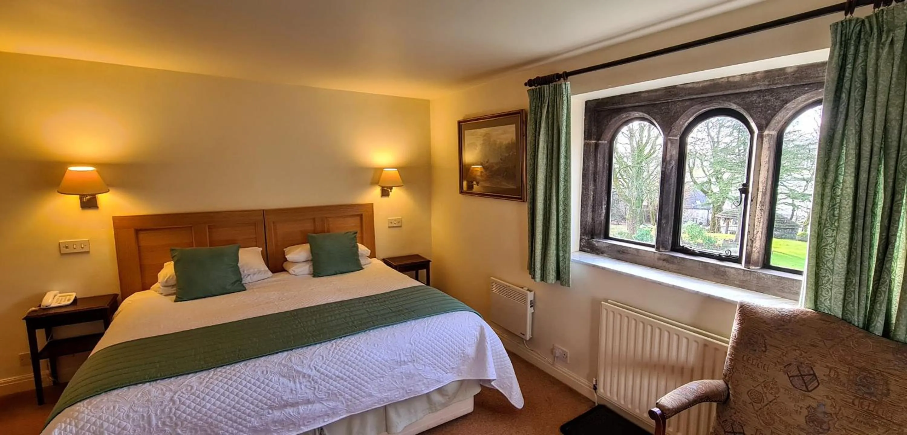 Bed in Biggin Hall Country House Hotel