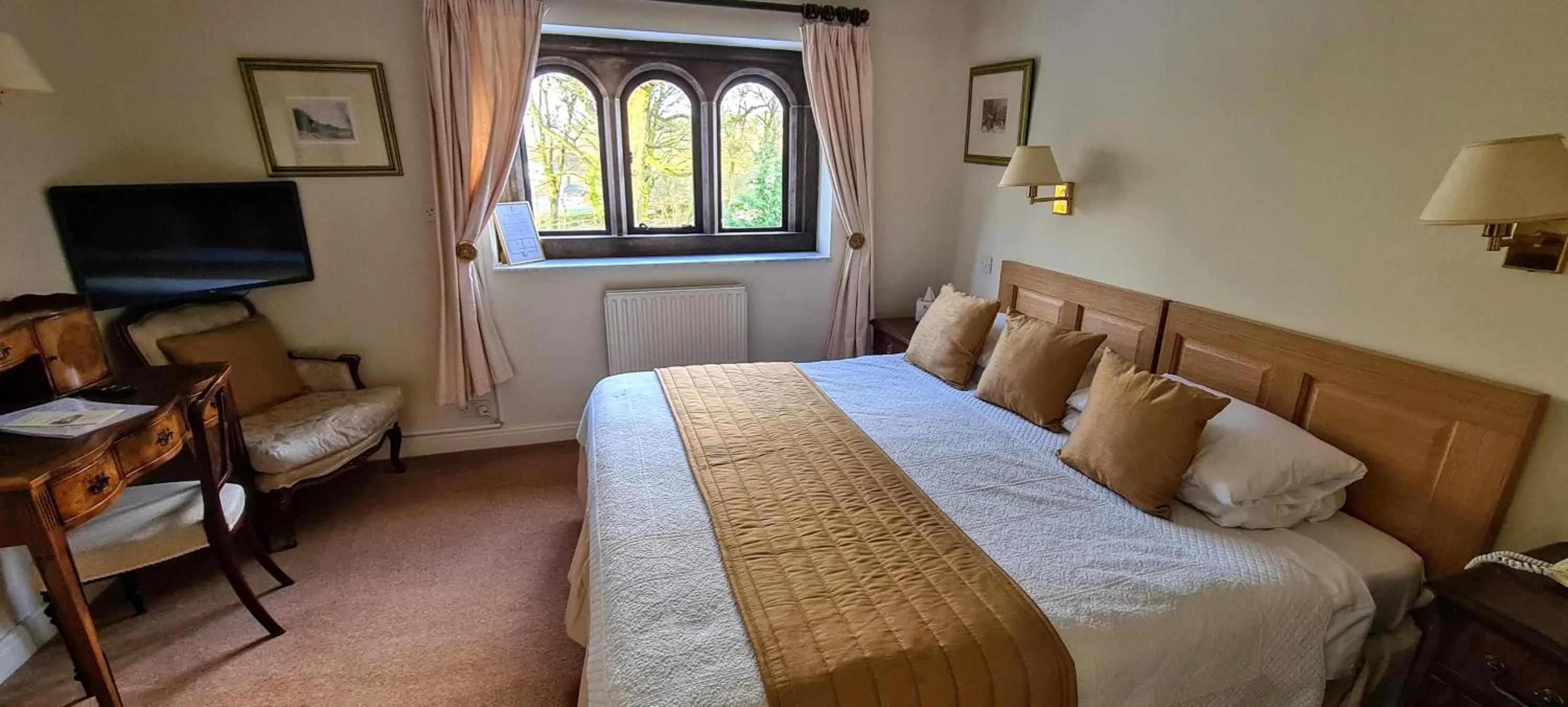 Bed in Biggin Hall Country House Hotel