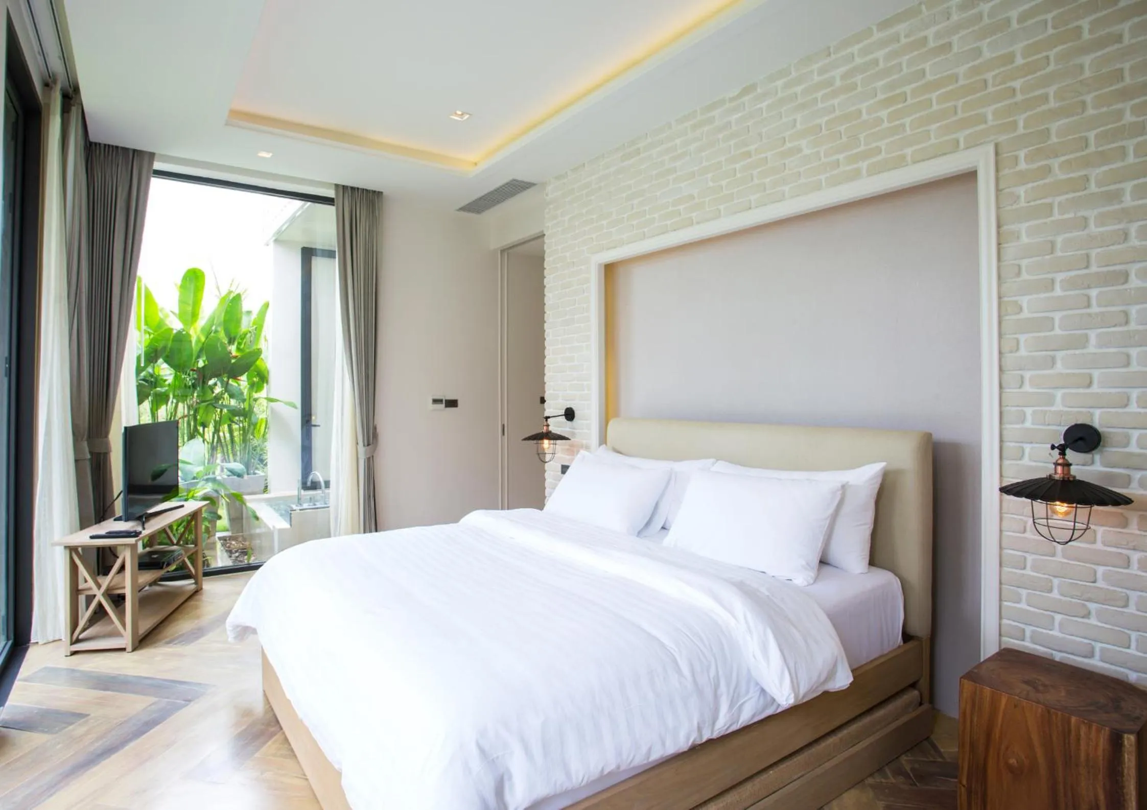 Bed in The Private Pool Villas at Civilai Hill Khao Yai