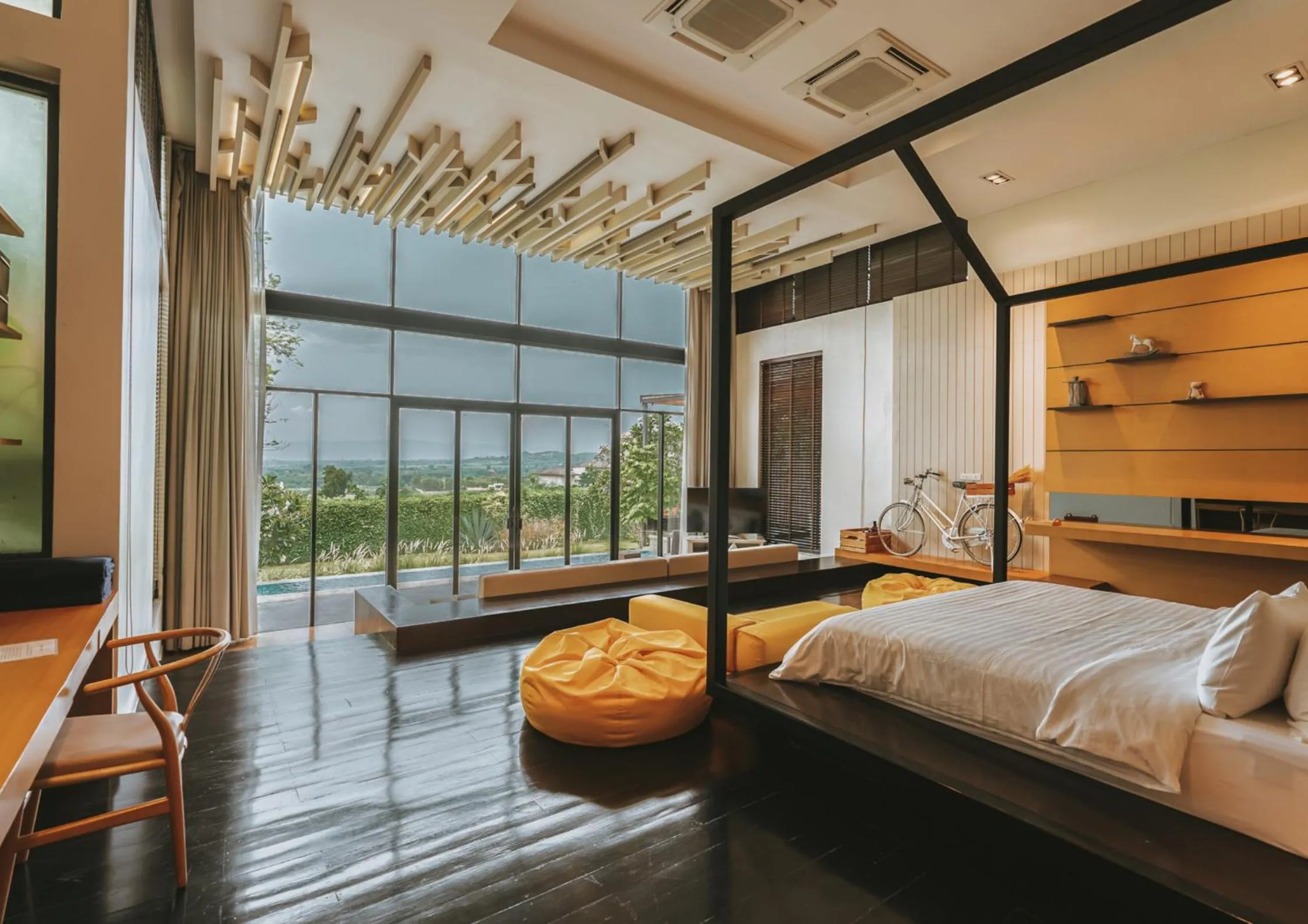 View (from property/room), Bed in The Private Pool Villas at Civilai Hill Khao Yai