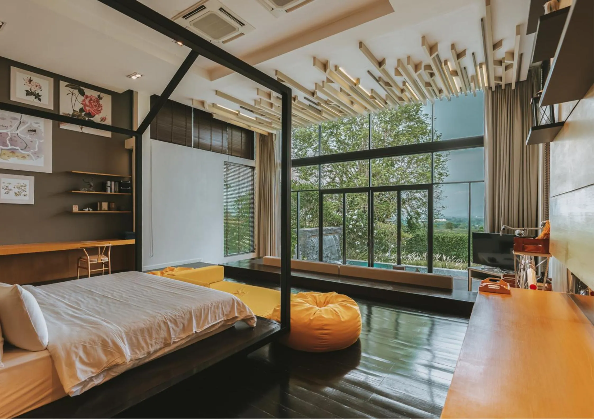 View (from property/room), Bed in The Private Pool Villas at Civilai Hill Khao Yai