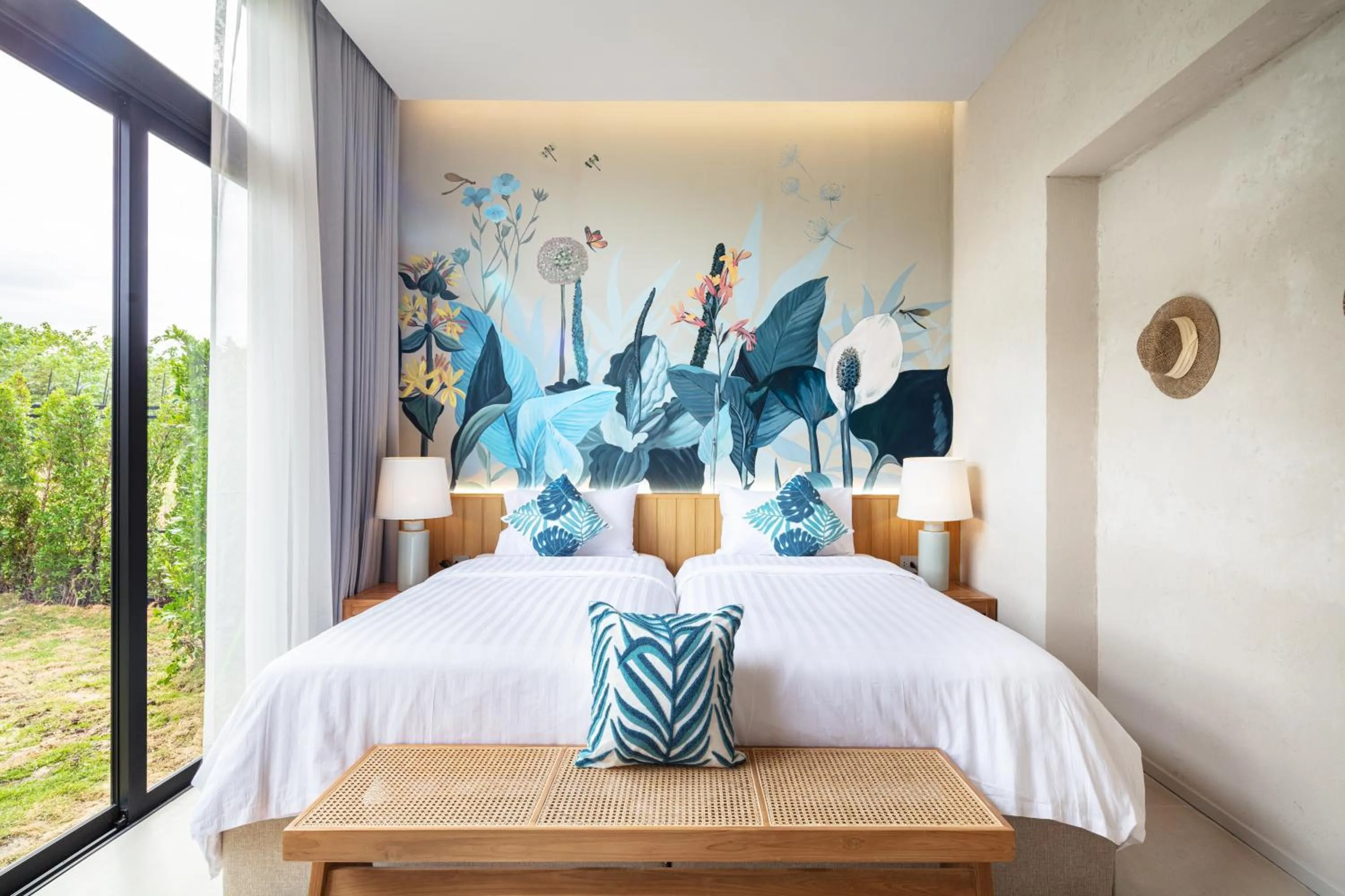 Bed in The Private Pool Villas at Civilai Hill Khao Yai