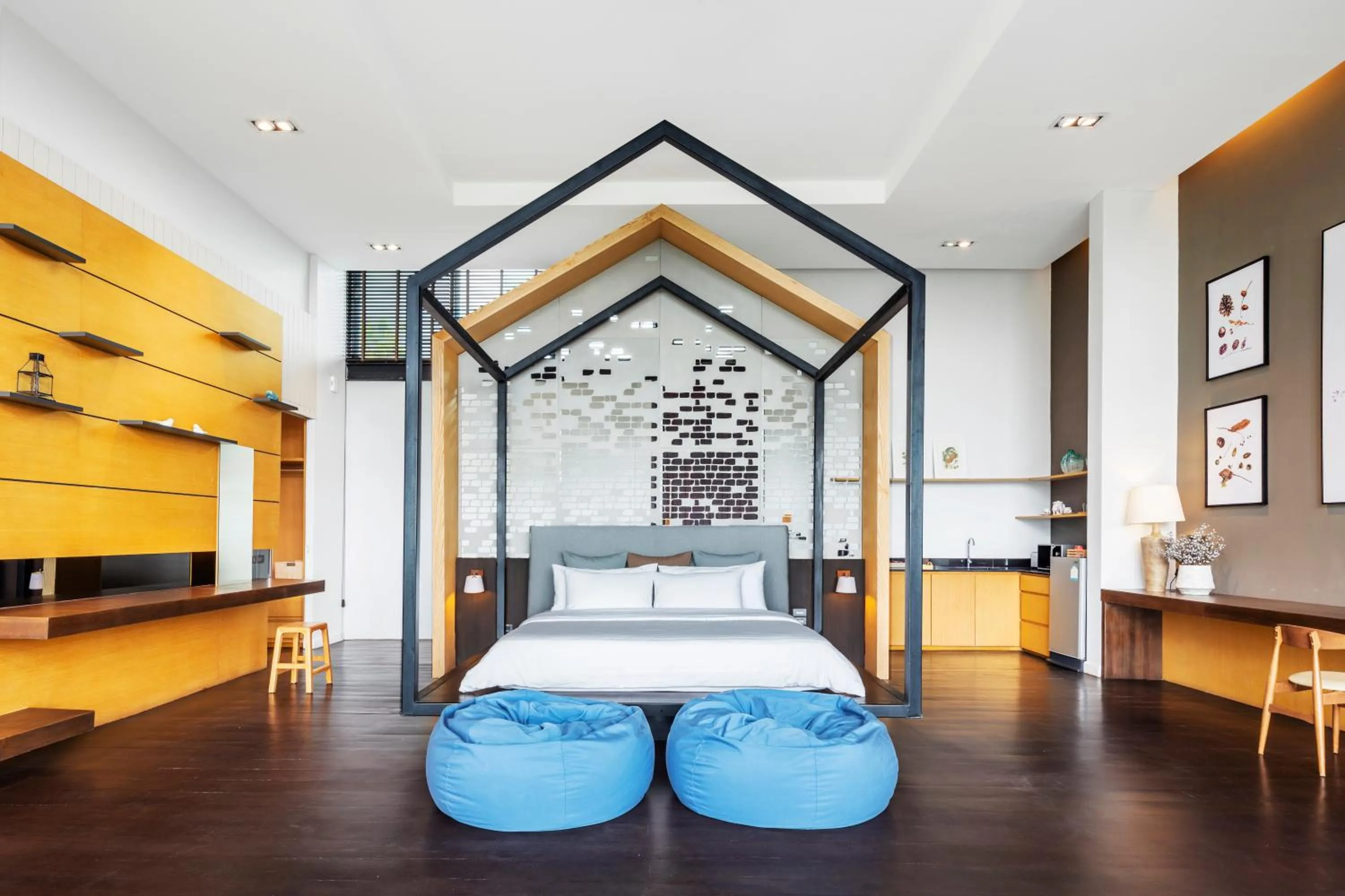 Bed in The Private Pool Villas at Civilai Hill Khao Yai