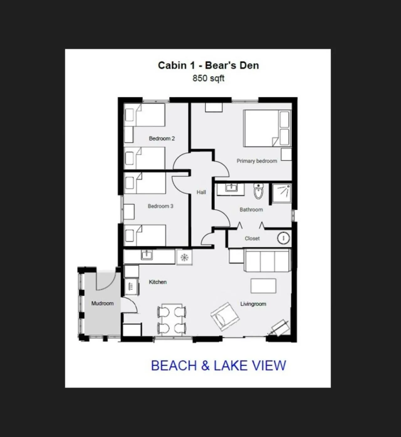 Floor plan in Lena's Northern Pines Resort