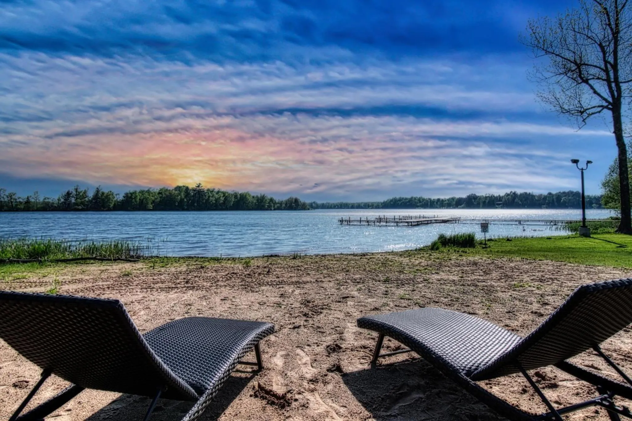 Beach in Lena's Northern Pines Resort