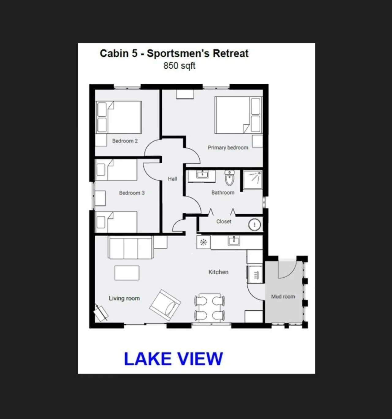 Floor plan in Lena's Northern Pines Resort
