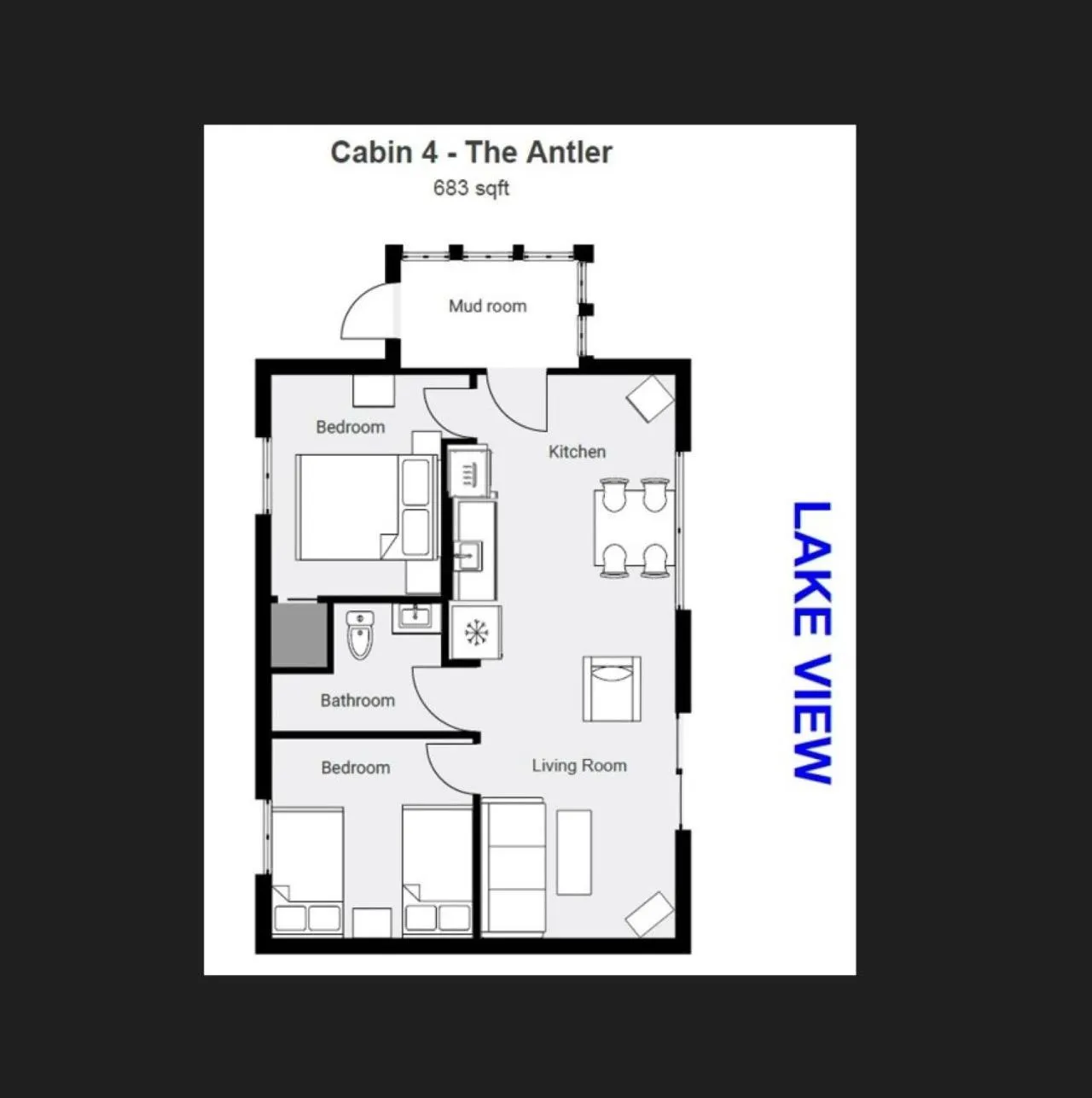 Floor plan in Lena's Northern Pines Resort