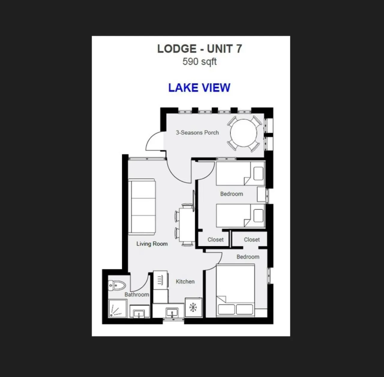 Floor plan in Lena's Northern Pines Resort