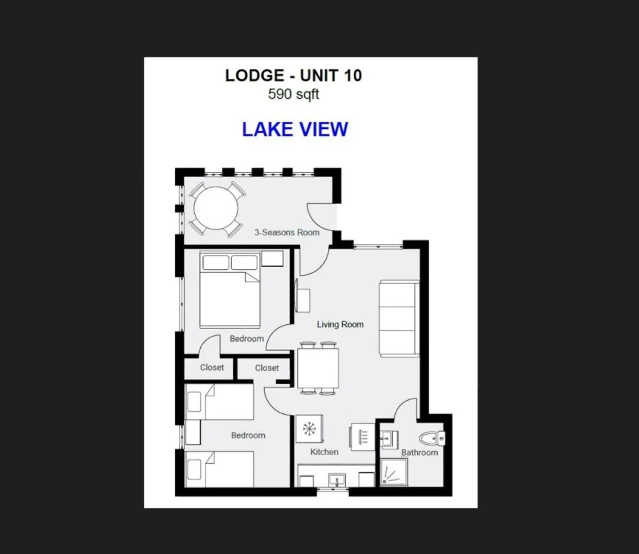 Floor plan in Lena's Northern Pines Resort