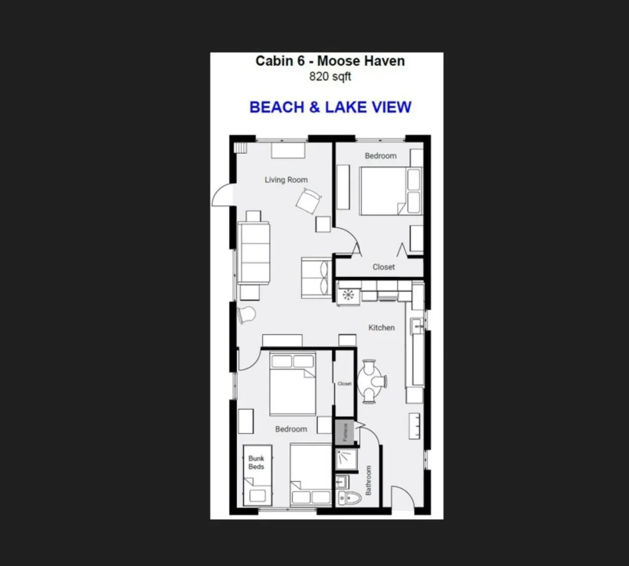 Floor plan in Lena's Northern Pines Resort