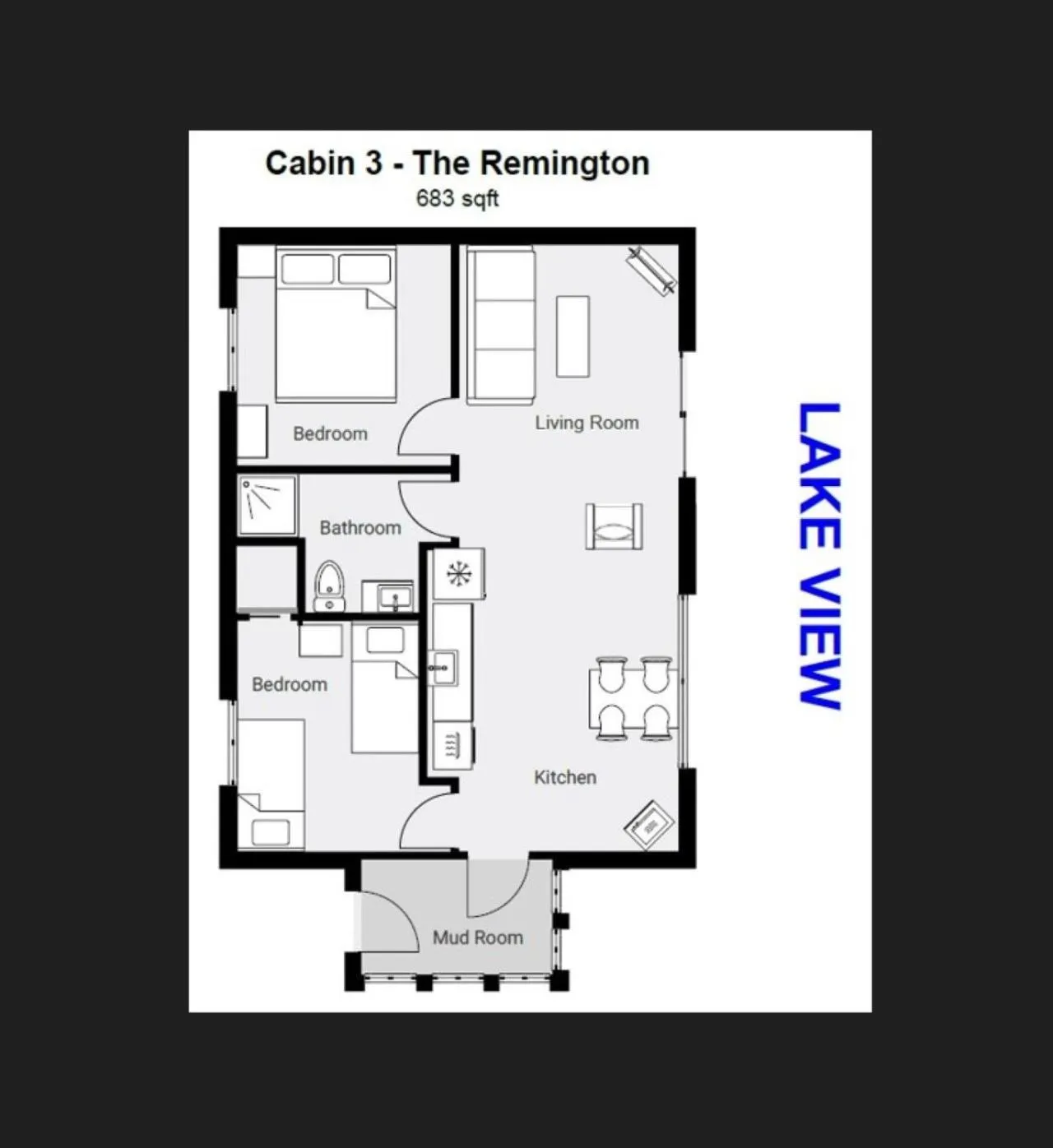 Floor plan in Lena's Northern Pines Resort