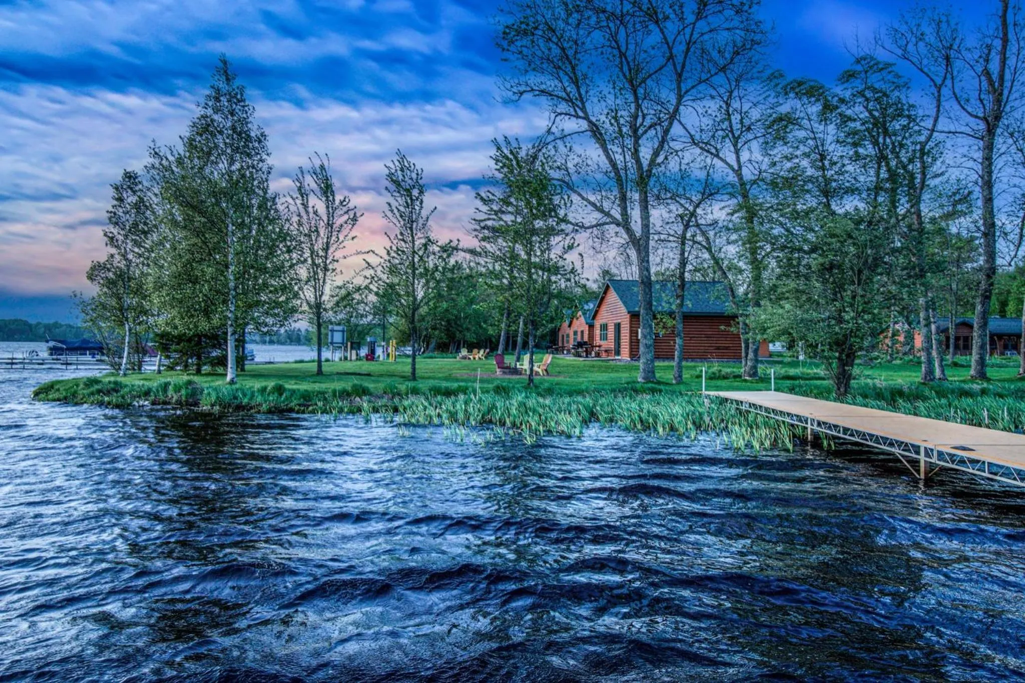 Lake view in Lena's Northern Pines Resort
