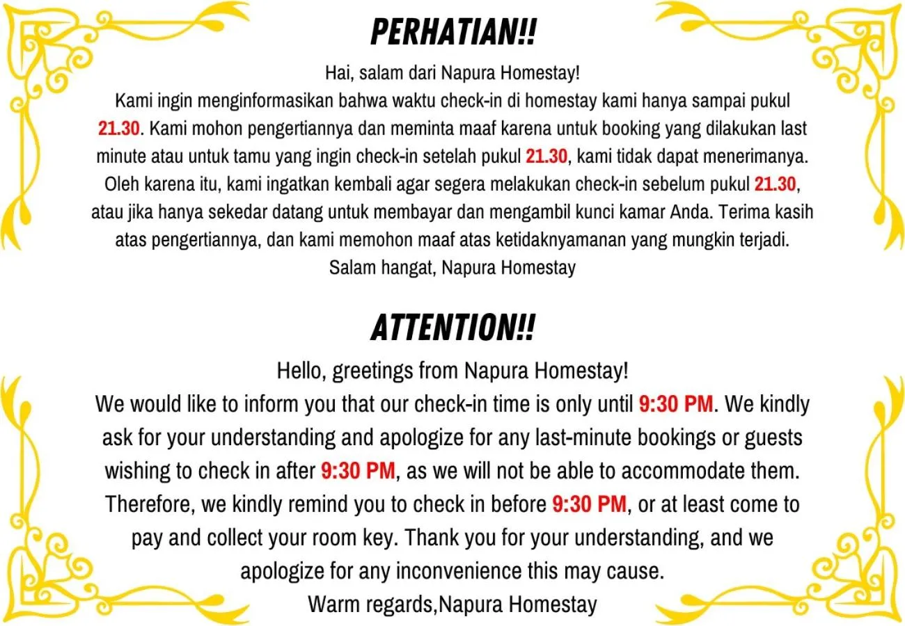 Property building in Napura Homestay