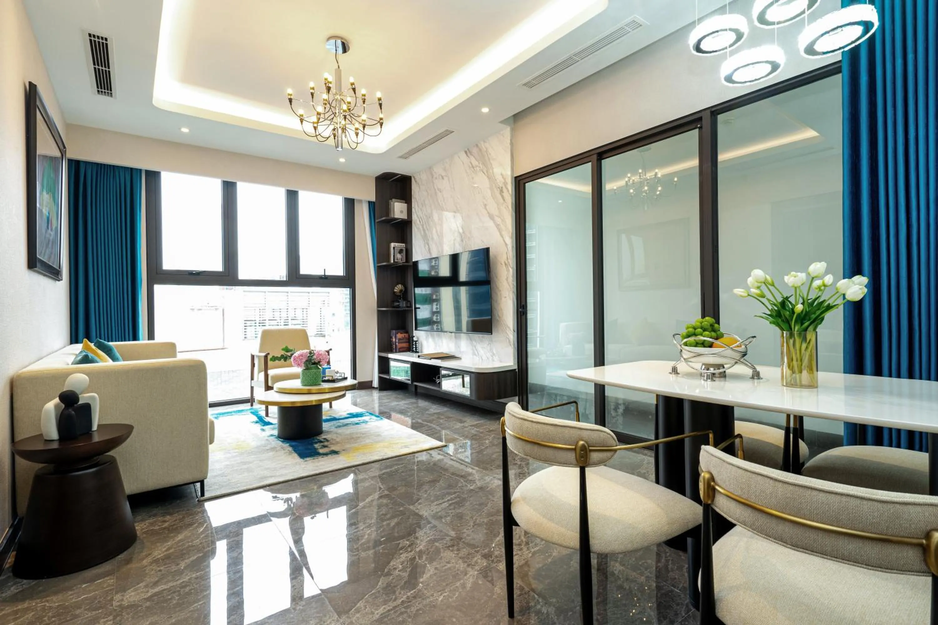 Living room in The Gloria Serviced Apartment by Silk Path