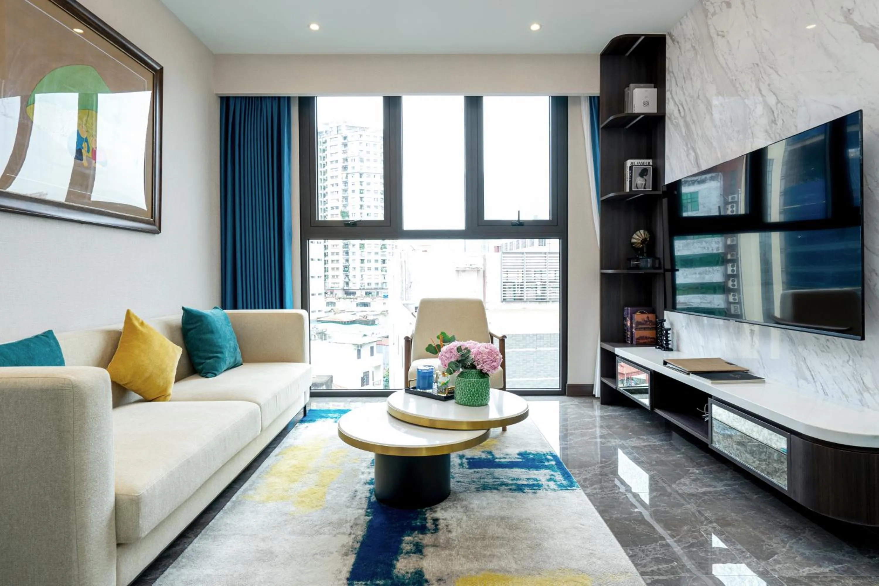 Living room in The Gloria Serviced Apartment by Silk Path