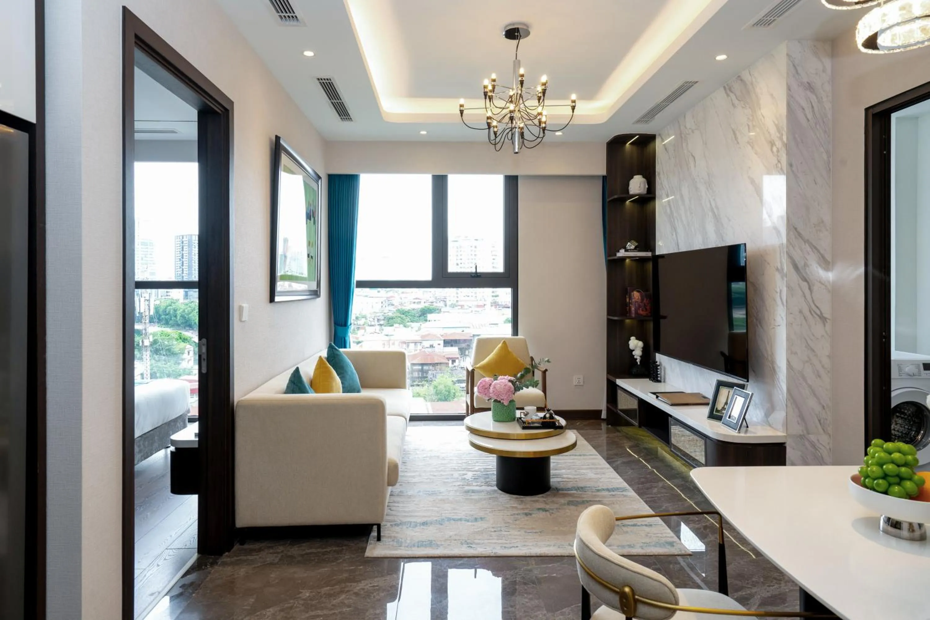 Living room in The Gloria Serviced Apartment by Silk Path