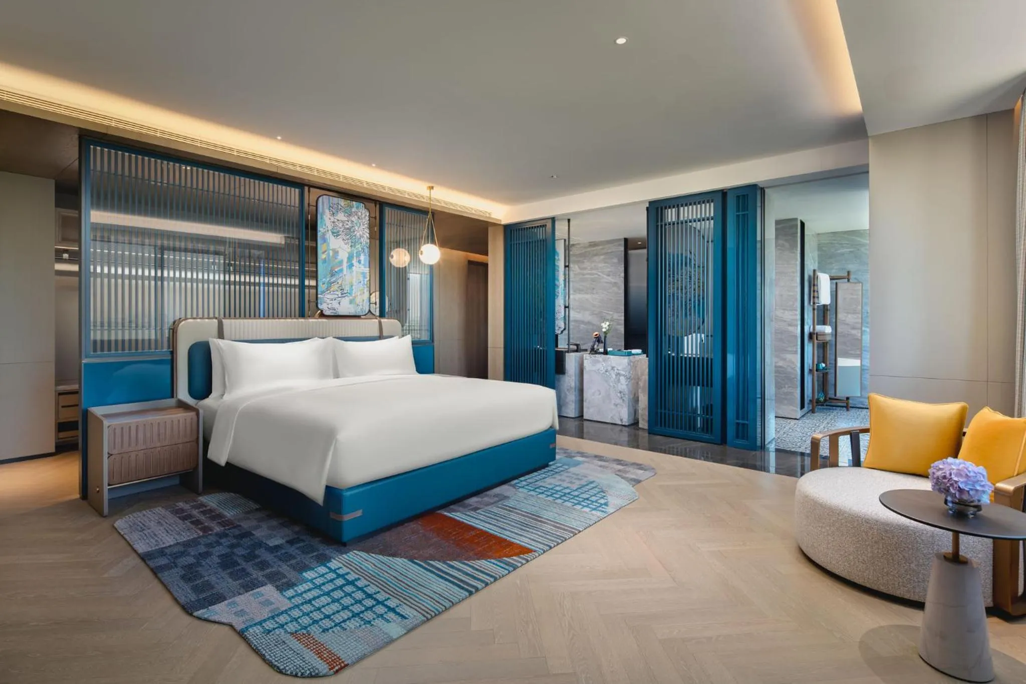 Photo of the whole room, Bed in Hotel Indigo Suzhou Jinji Lake by IHG