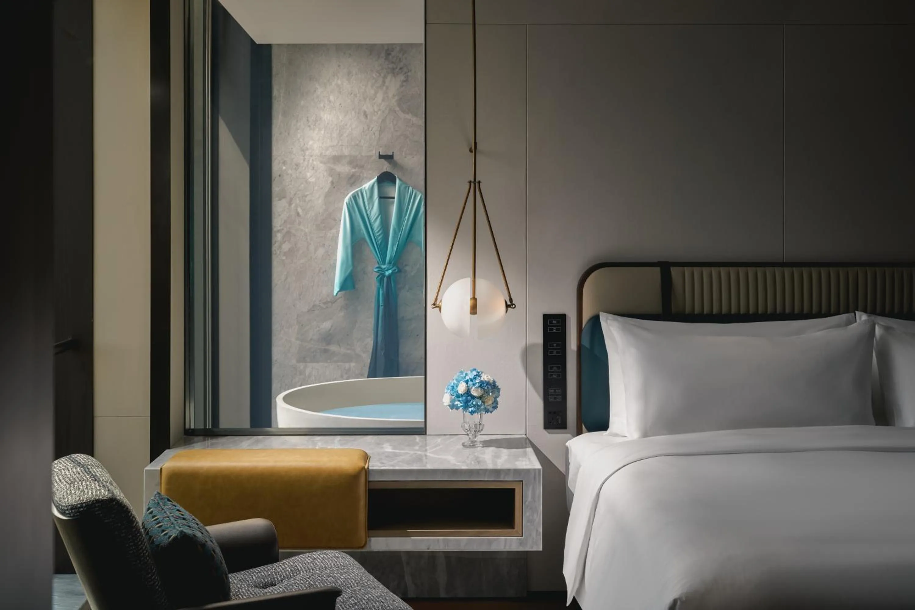 Photo of the whole room, Bed in Hotel Indigo Suzhou Jinji Lake by IHG