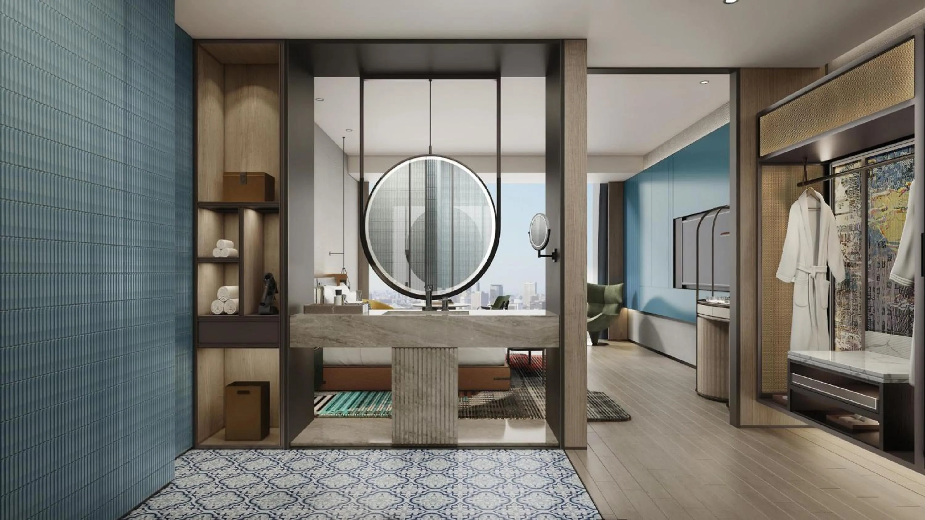 Photo of the whole room, Bed in Hotel Indigo Suzhou Jinji Lake by IHG