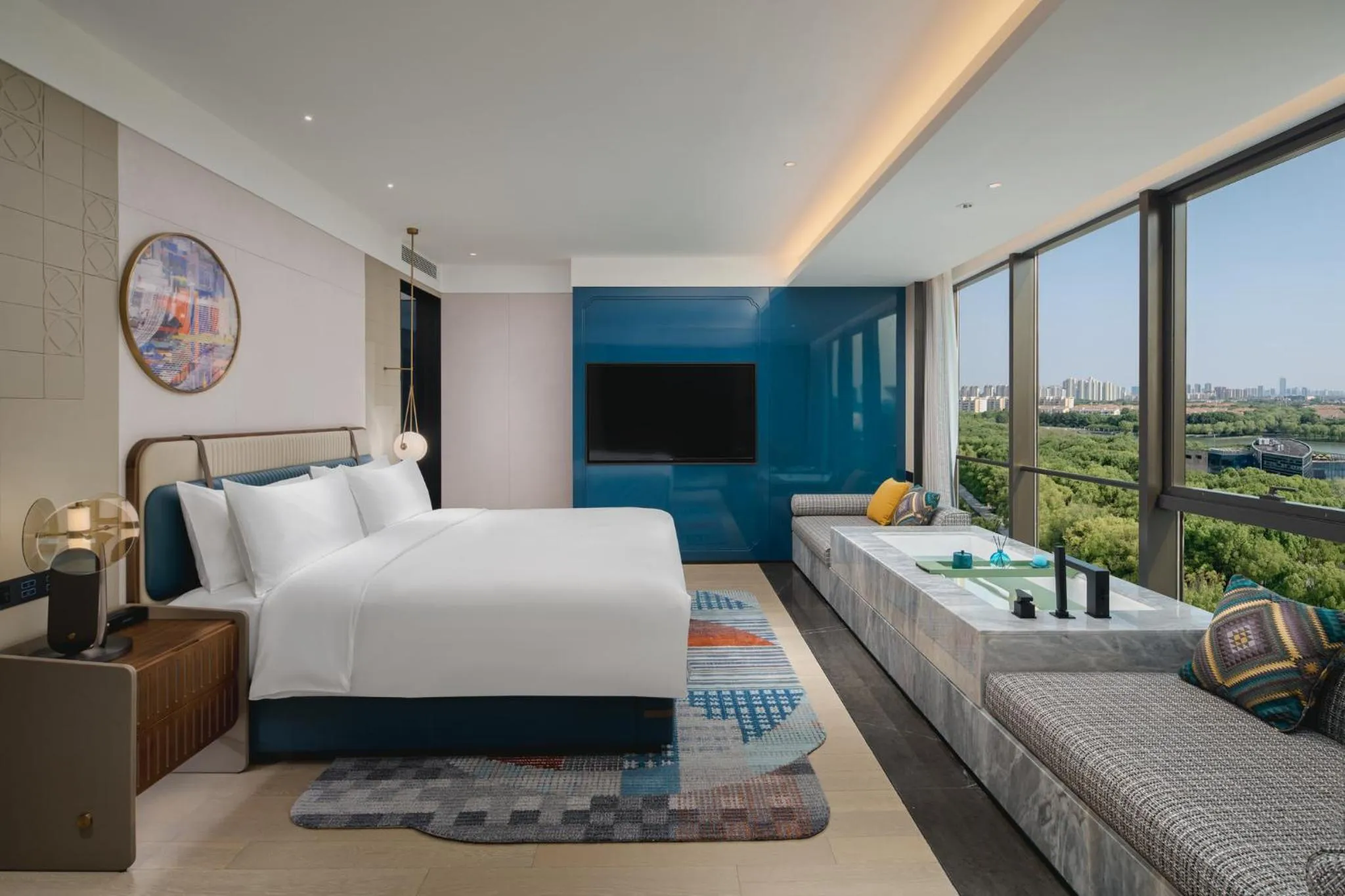 Photo of the whole room, Bed in Hotel Indigo Suzhou Jinji Lake by IHG