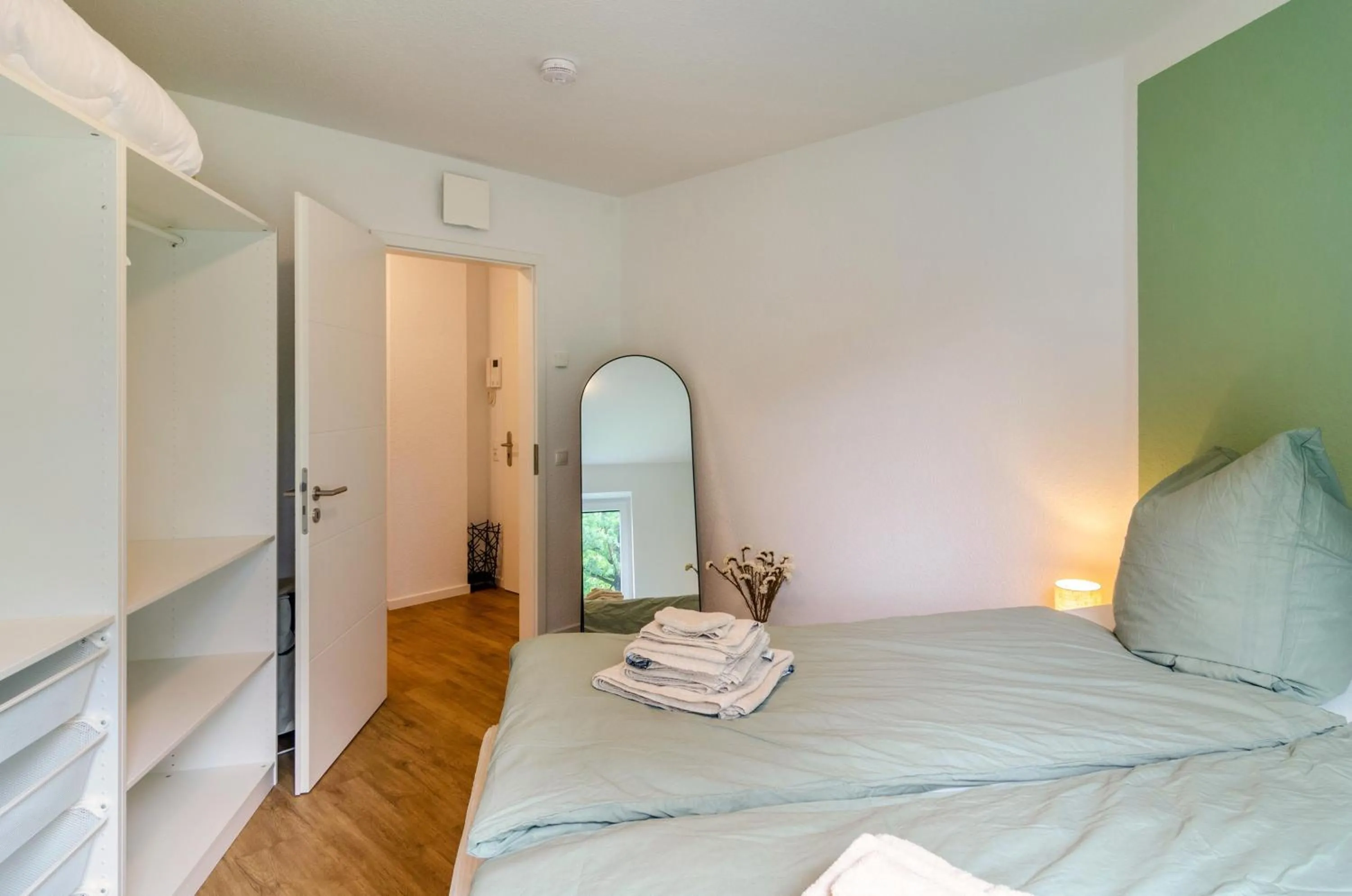 Property building, Bed in Fewo Luisa