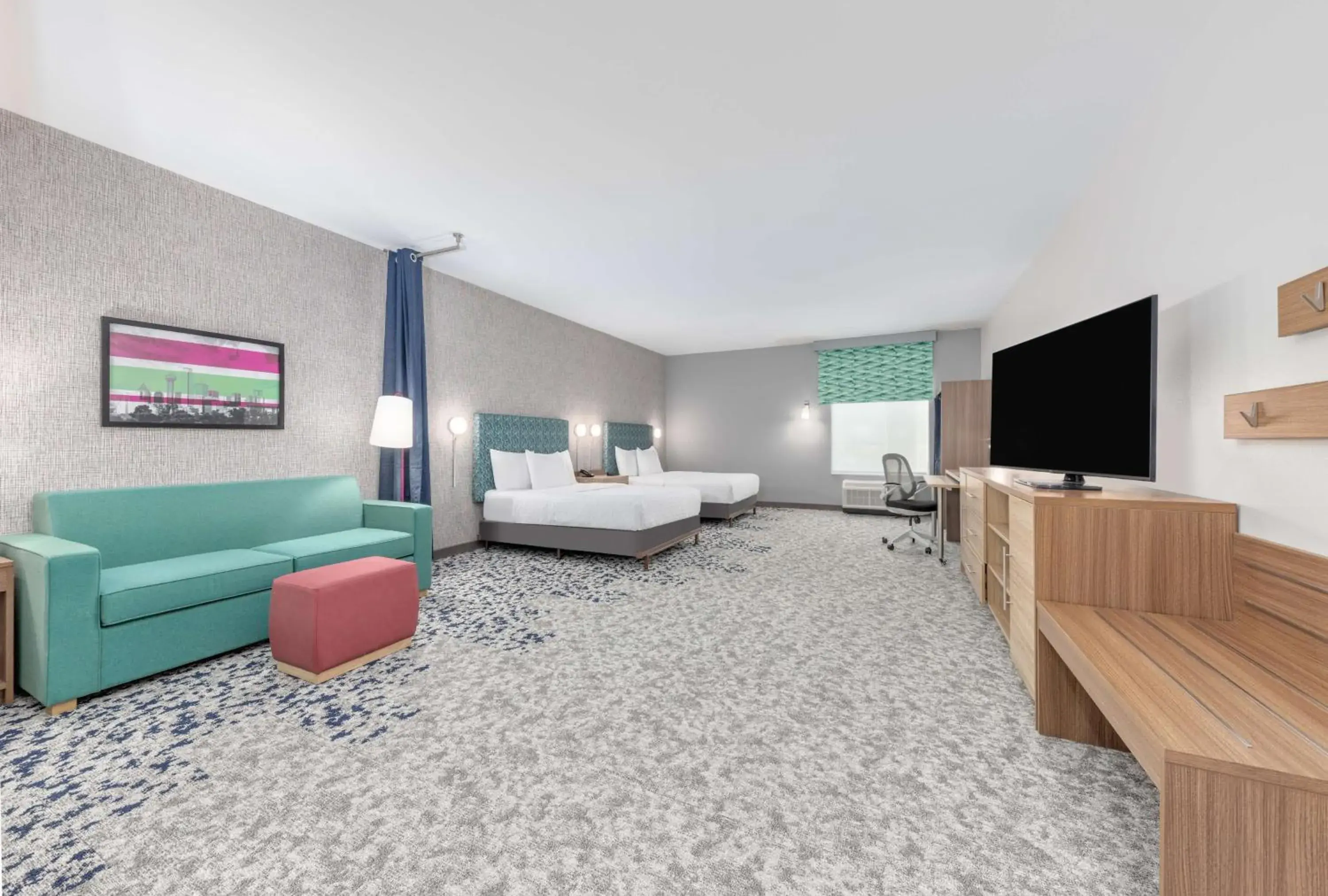 Living room, Bed in Home2 Suites By Hilton Dallas I-30 Cockrell Hill Living room, Bed in Home2 Suites By Hilton Dallas I-30 Cockrell Hill