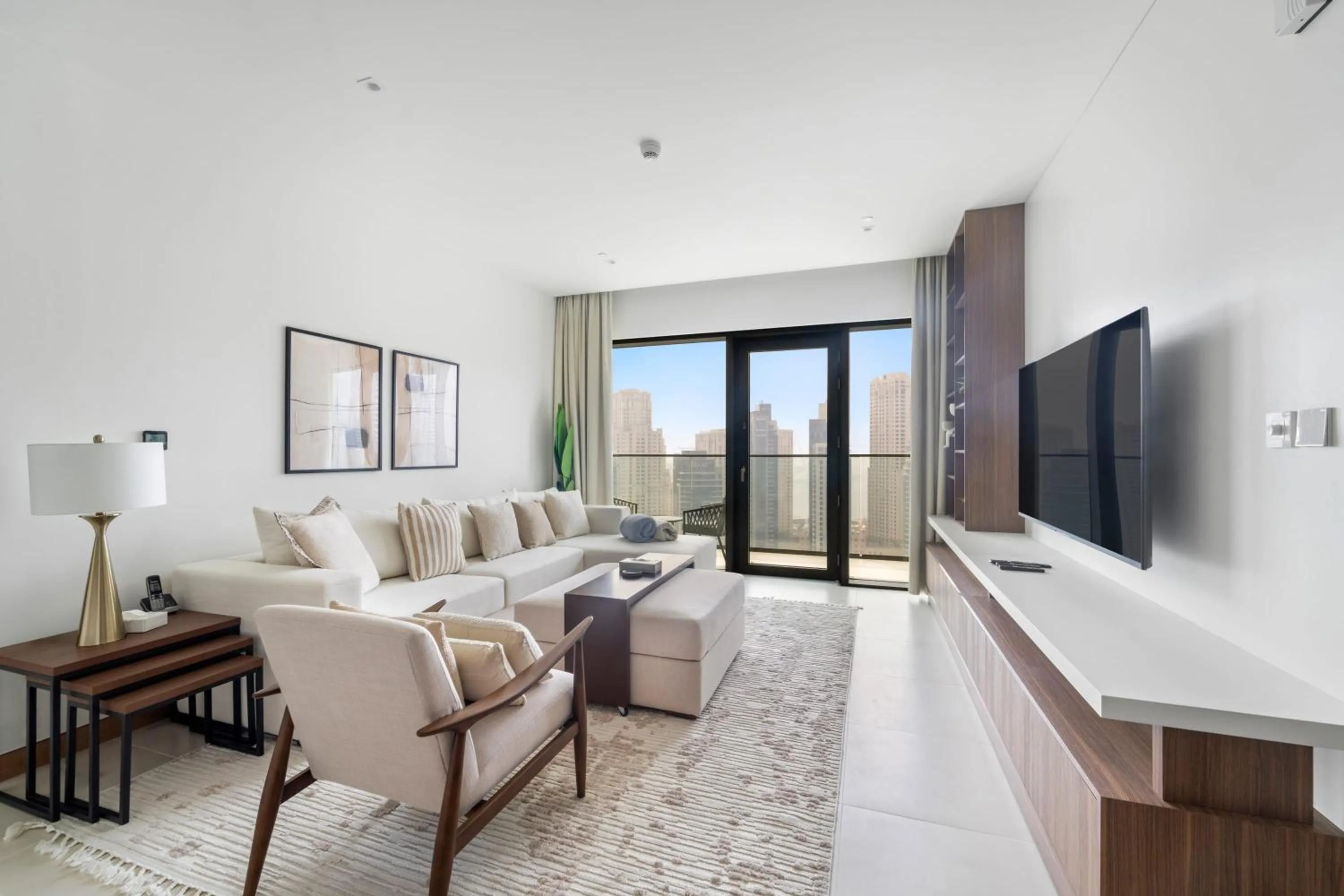 Living room in Silkhaus Chic 1BDR with 1 Study Room in Dubai Marina