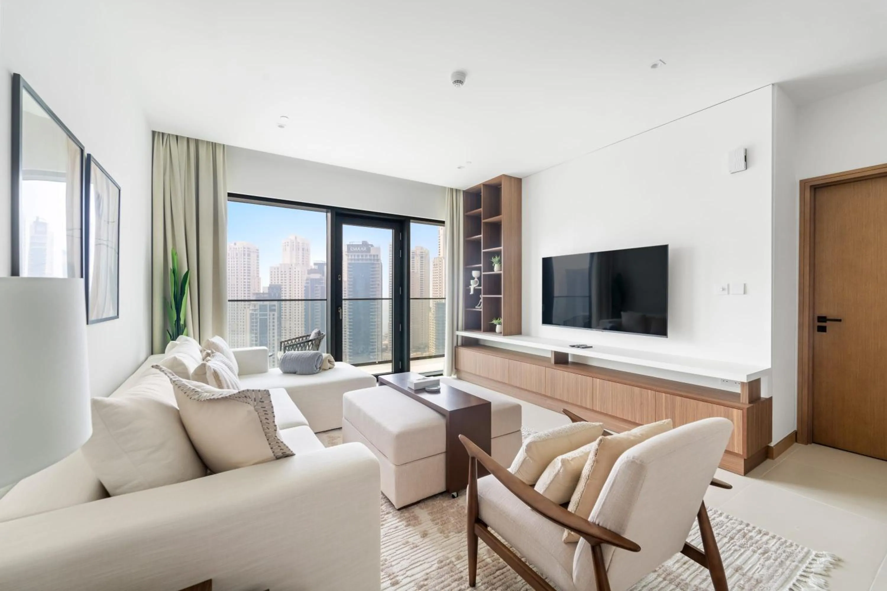 Living room in Silkhaus Chic 1BDR with 1 Study Room in Dubai Marina
