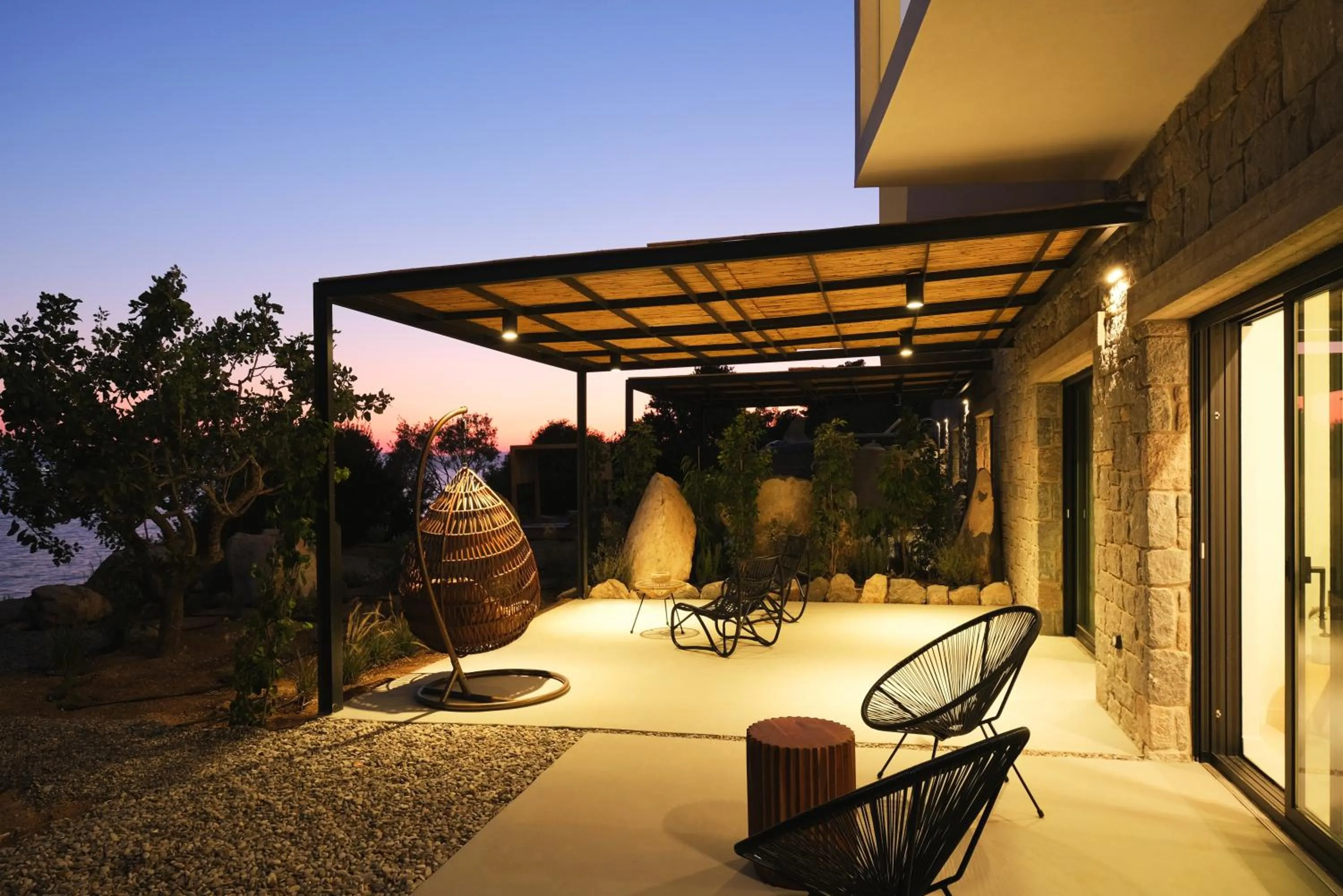 Patio in Floating Cubes Villas Aegina