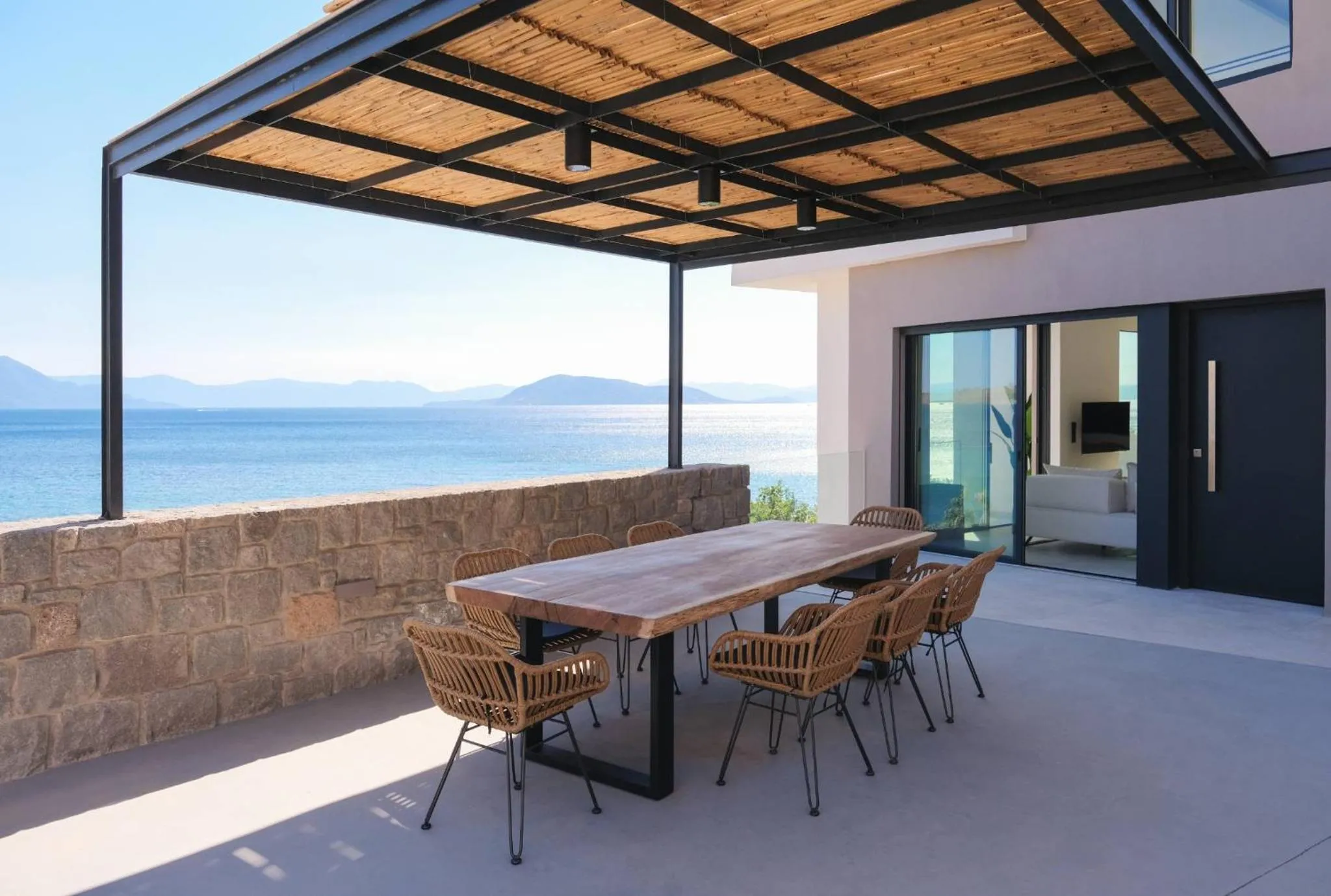 Patio in Floating Cubes Villas Aegina