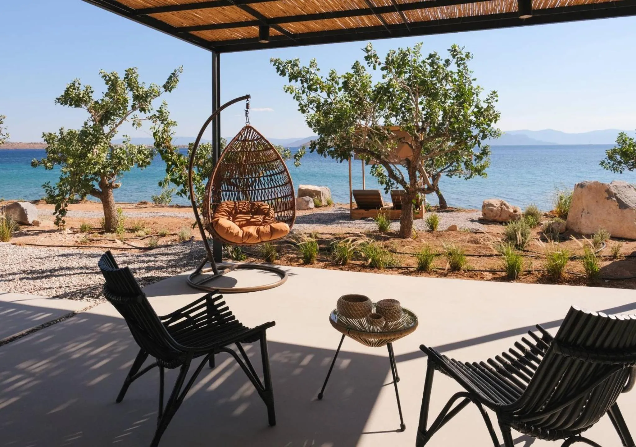 Patio in Floating Cubes Villas Aegina
