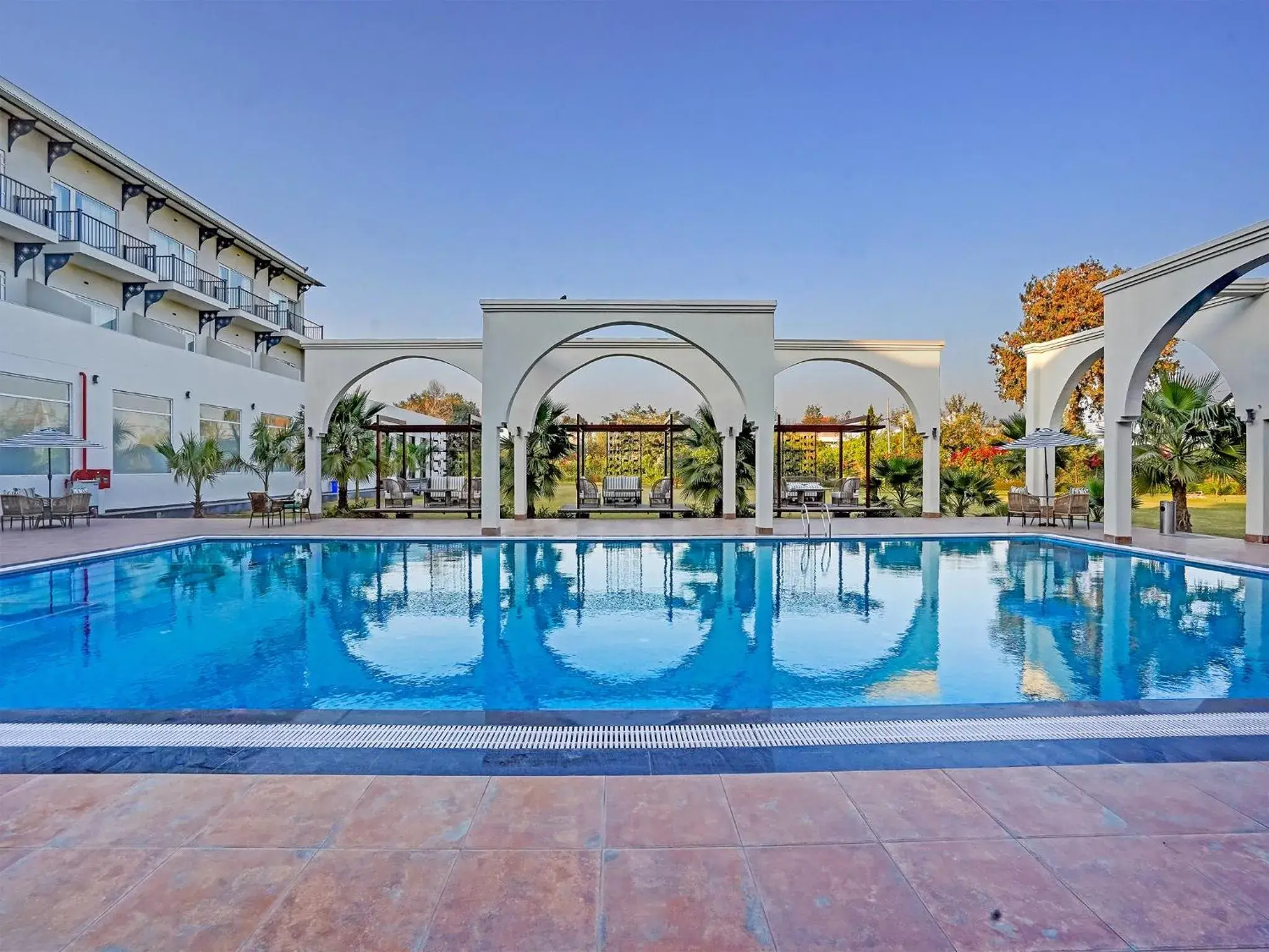 Swimming pool in Sunday Resort & Spa by CheckIn Manesar Gurugram Swimming pool in Sunday Resort & Spa by CheckIn Manesar Gurugram