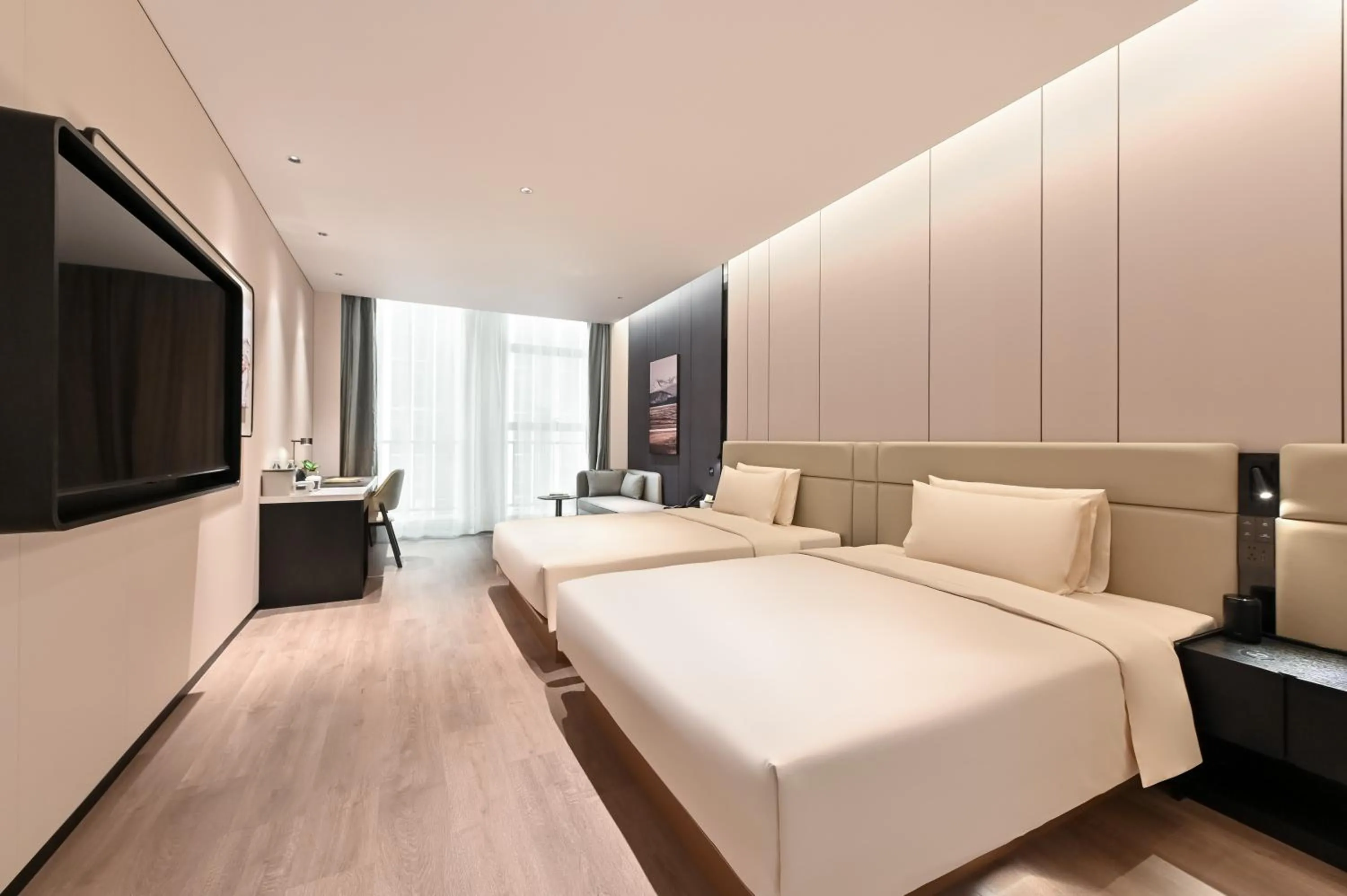Photo of the whole room, Bed in Atour Hotel Shenyang Taiyuan Street Democracy Square