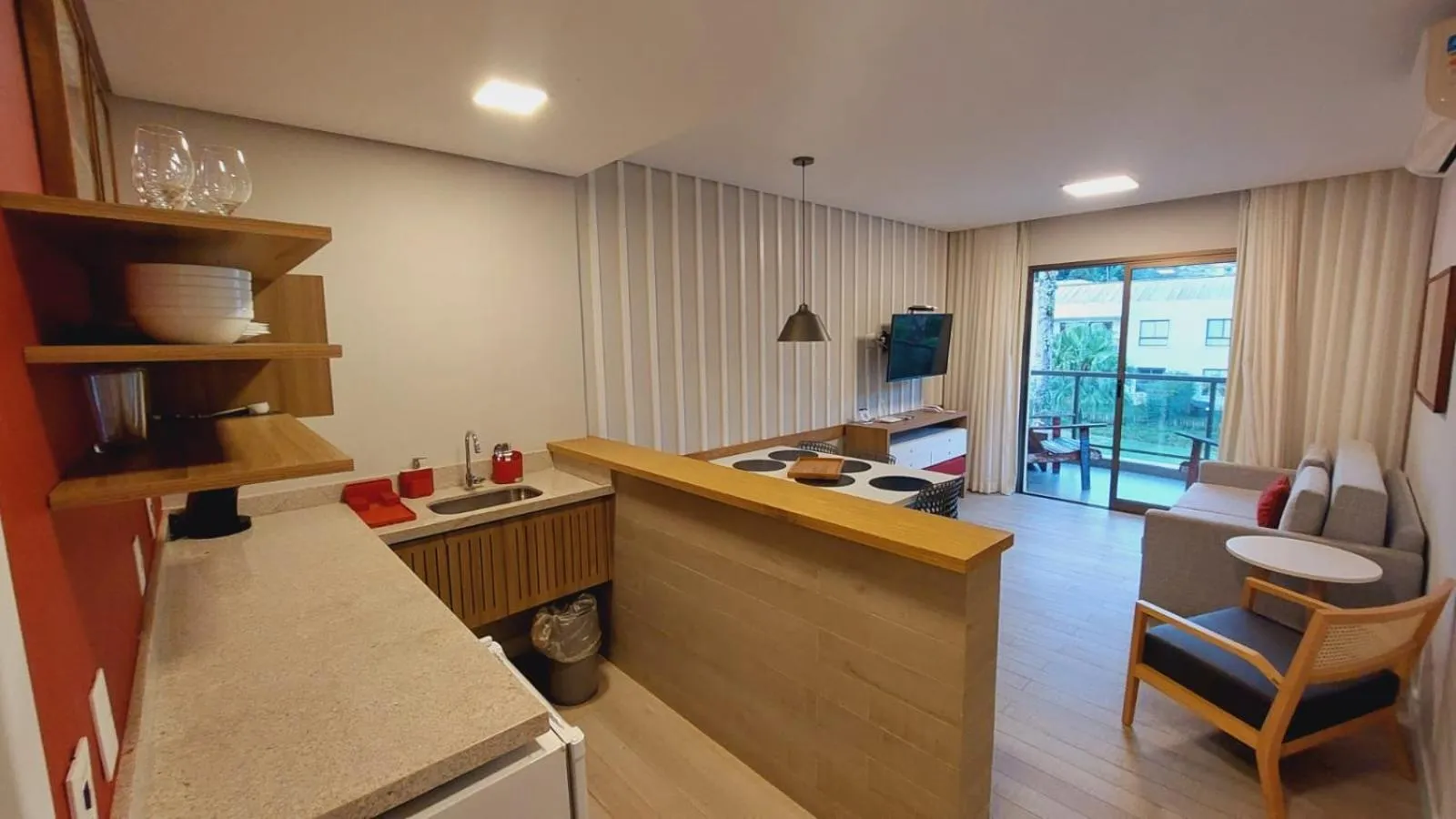 Kitchen or kitchenette in Hotel do Bosque Eco Resort