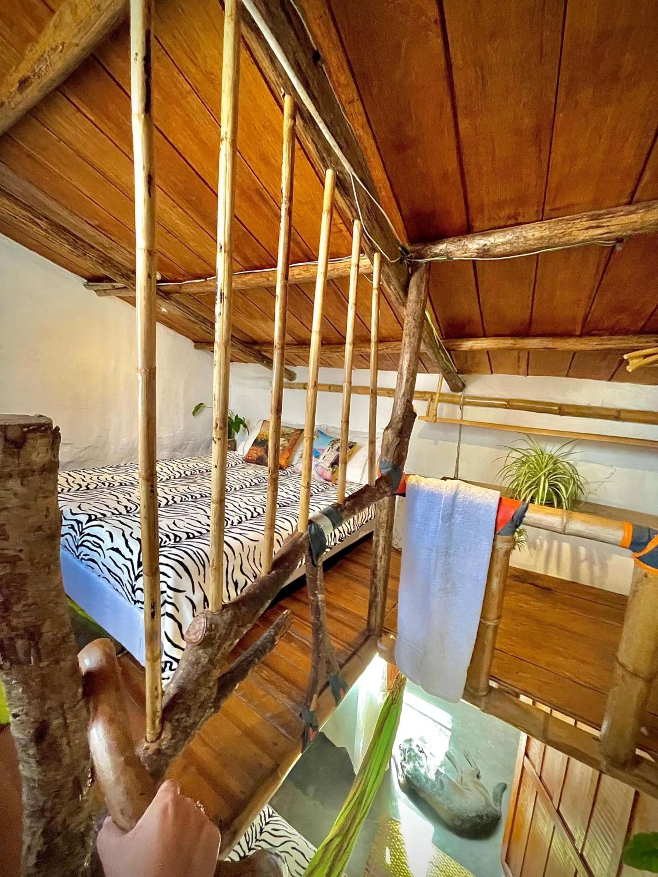 Bed in Hotel Casa Tarzan San Agustin