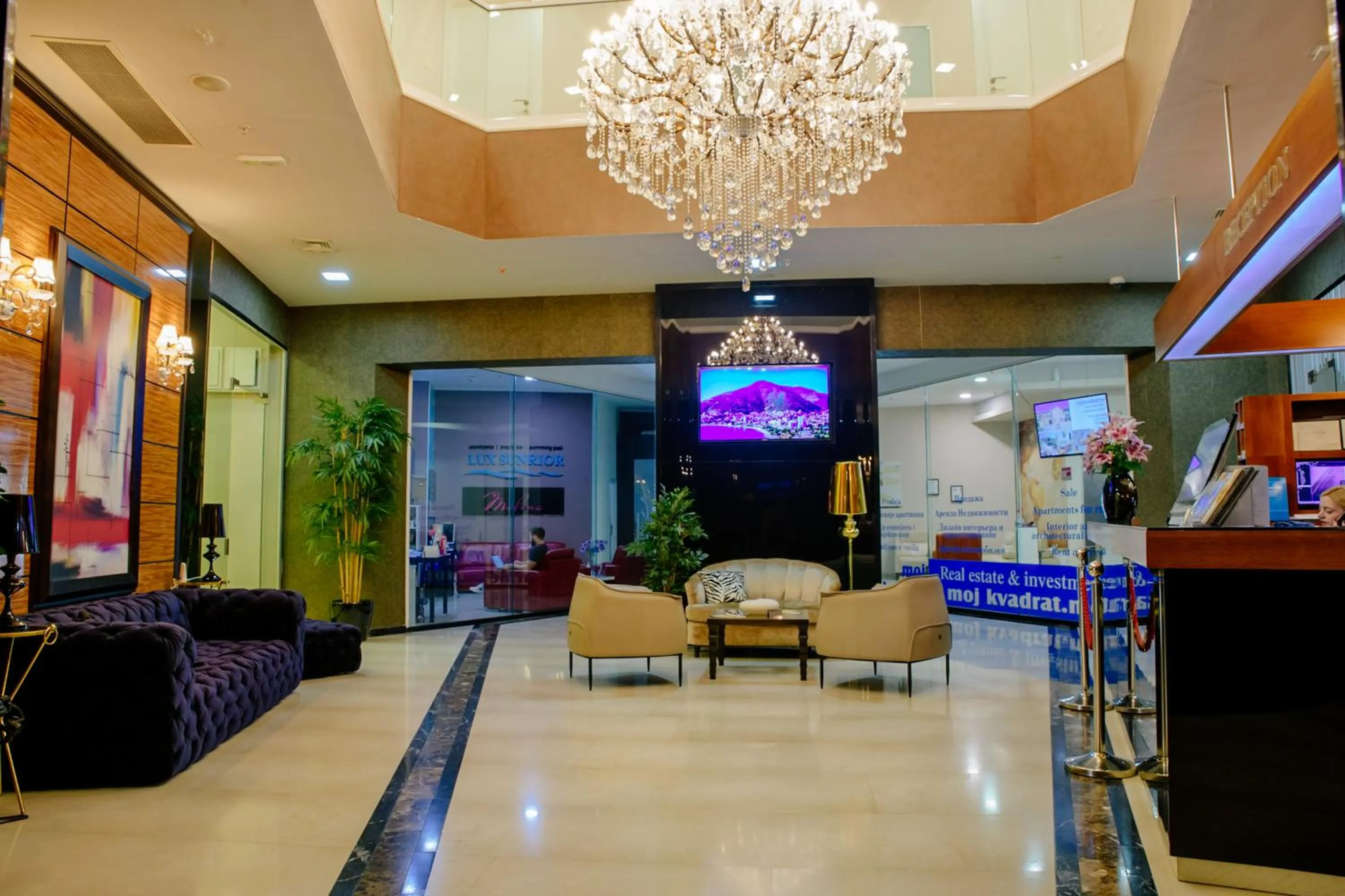 Lobby or reception in Hotel Tre Canne