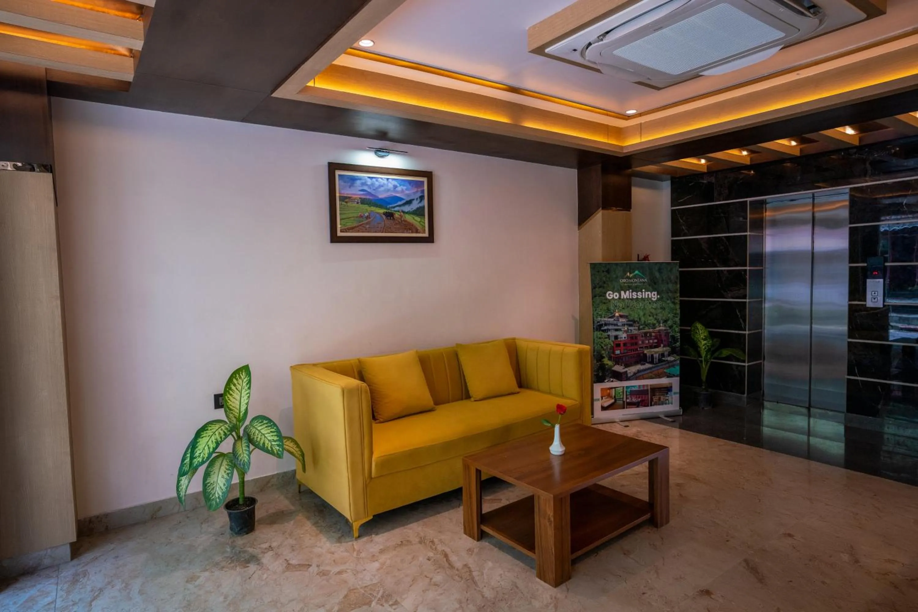 Seating area in Evara Hills, Gangtok