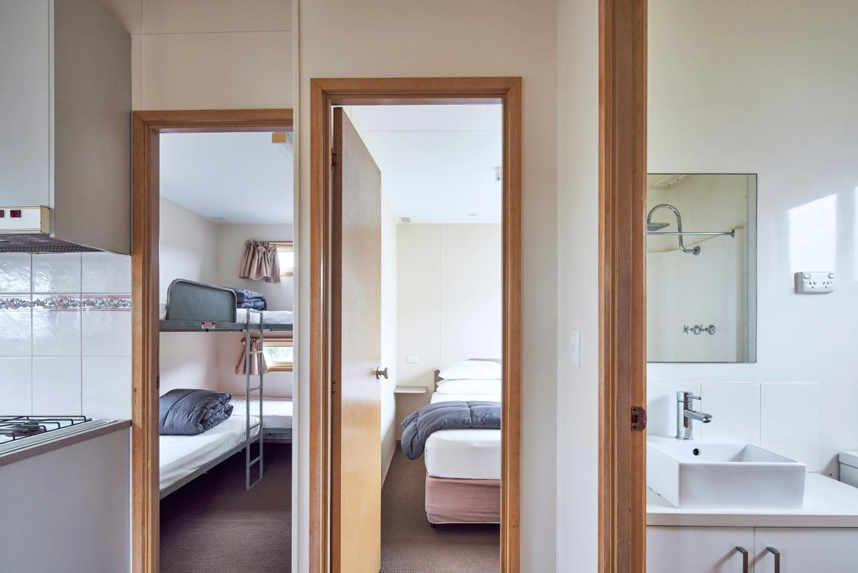 Bathroom, Bed in NRMA Merimbula Beach Holiday Resort