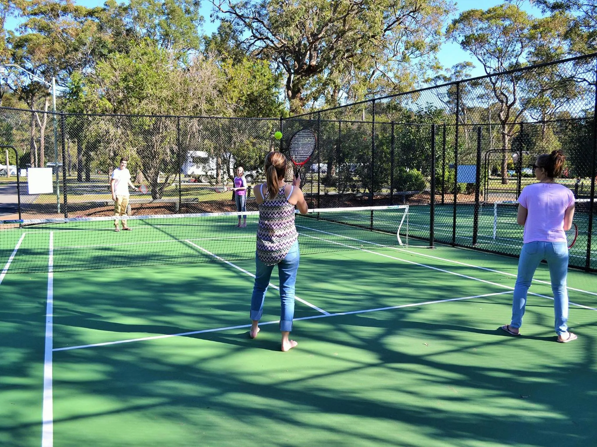 Tennis court in NRMA Ocean Beach Holiday Resort