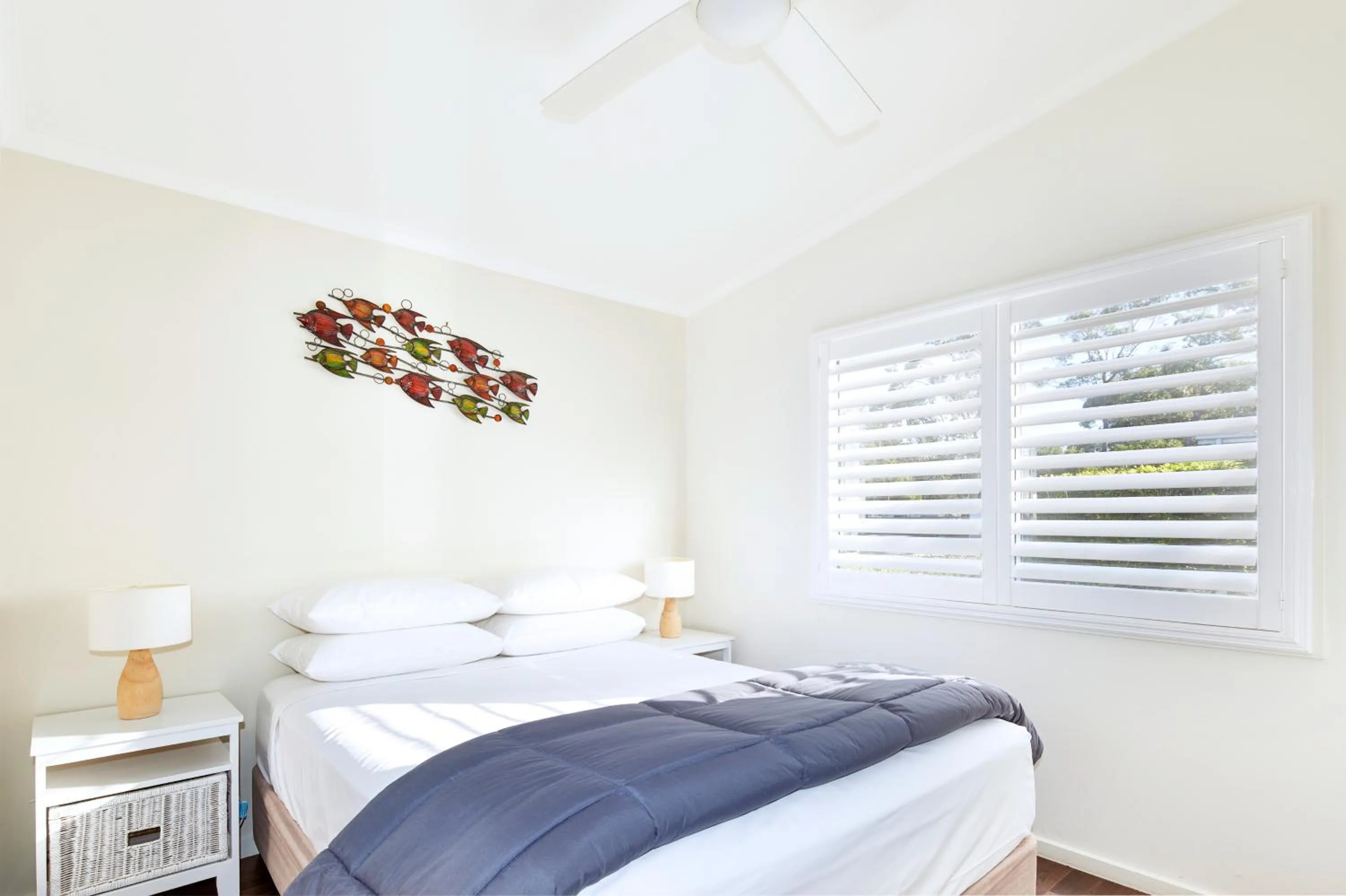 Bed in NRMA Ocean Beach Holiday Resort
