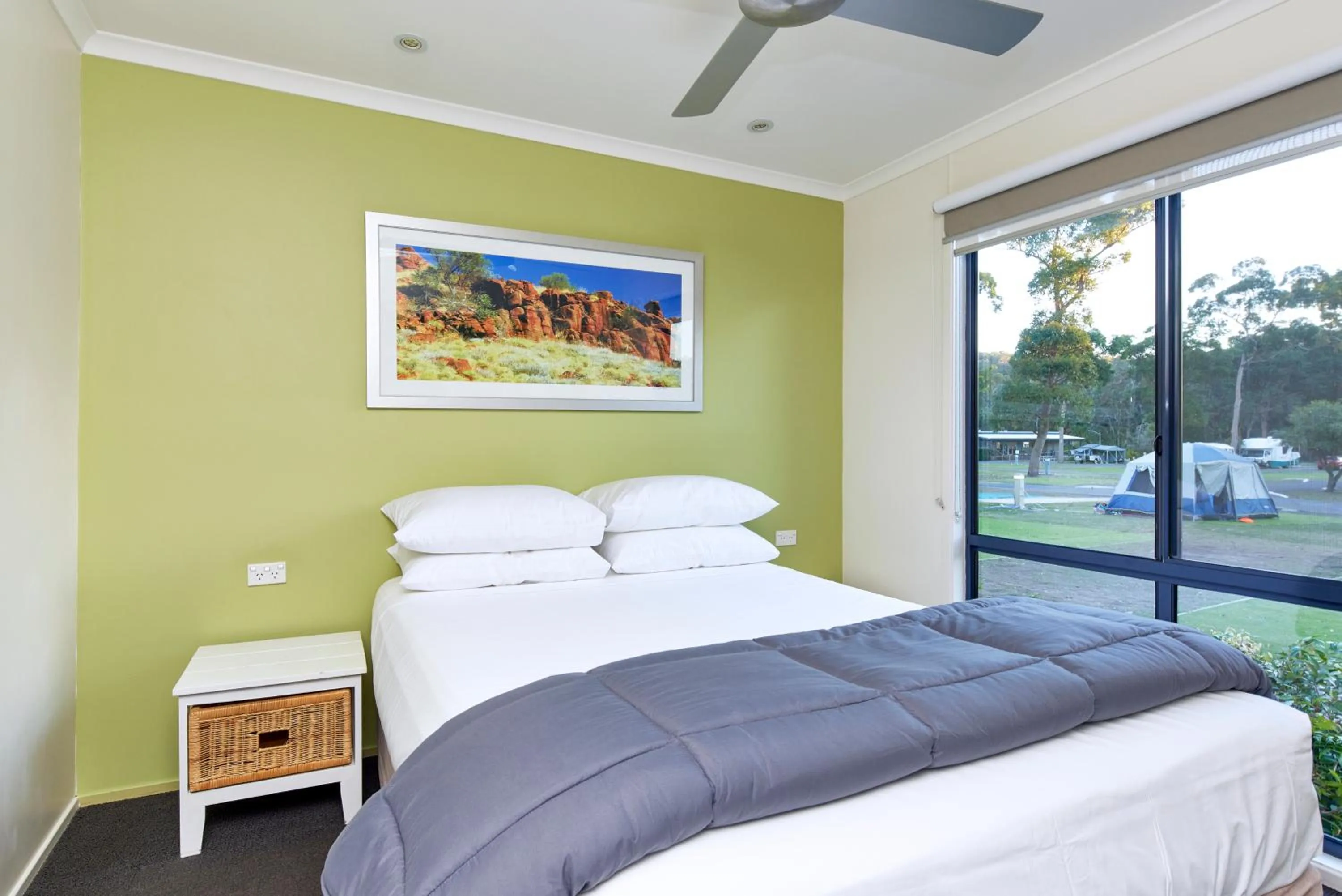 Bed in NRMA Ocean Beach Holiday Resort