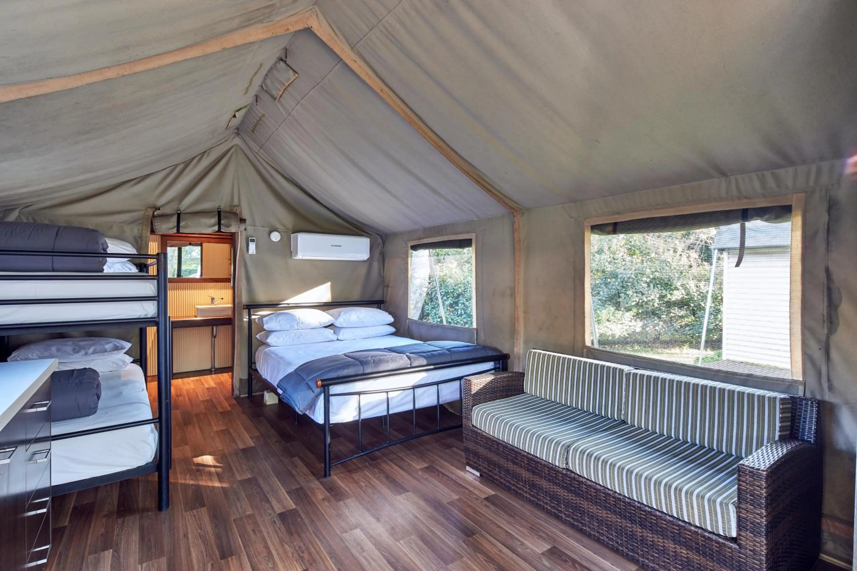 Bed in NRMA Ocean Beach Holiday Resort