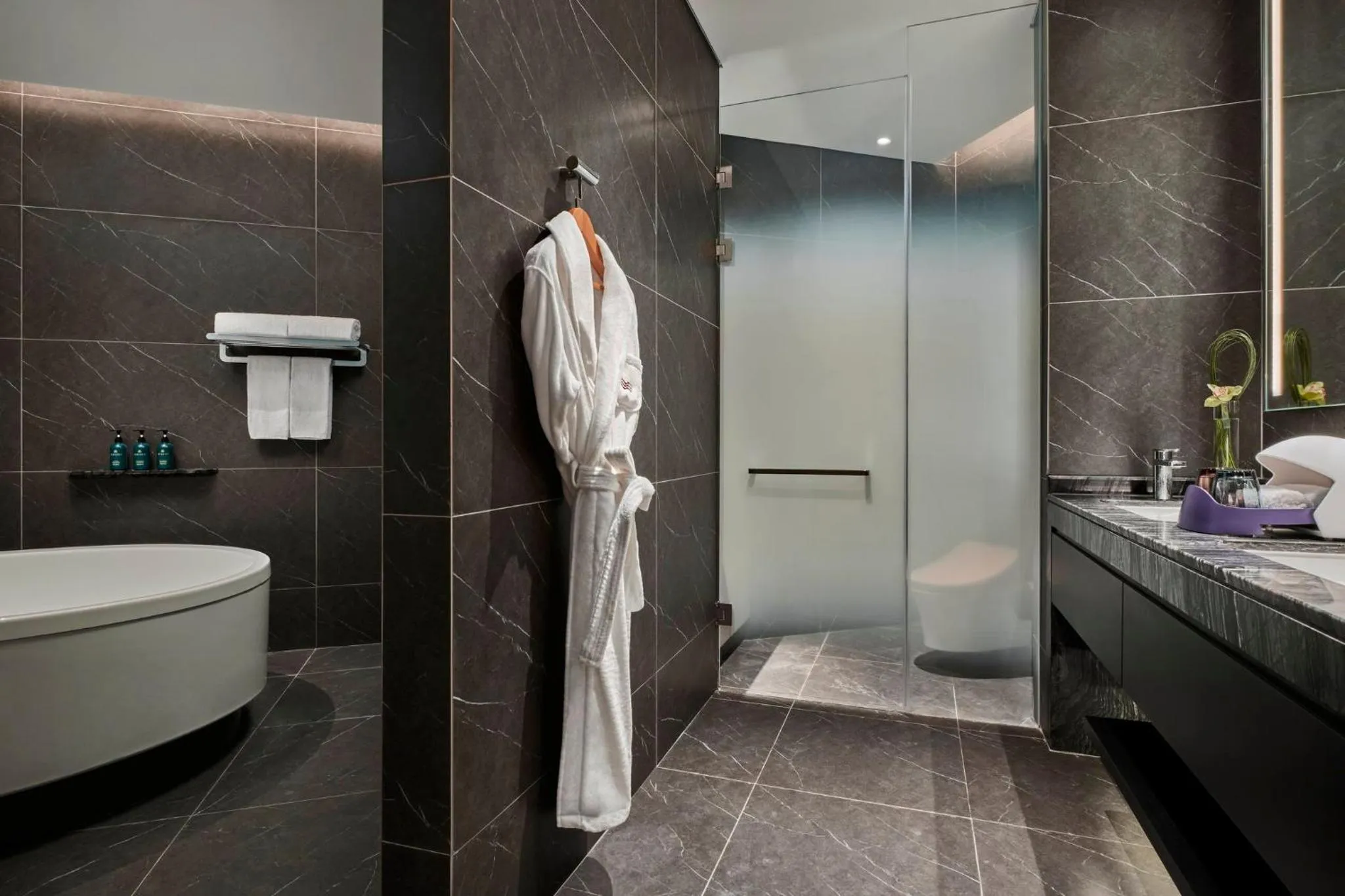 Bathroom in Crowne Plaza Shanghai Snow World by IHG