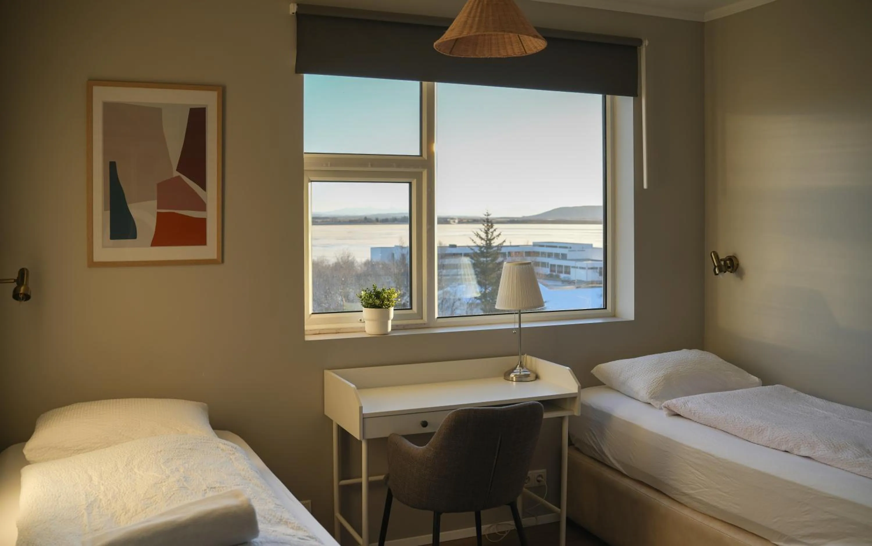 Bedroom, Bed in Hótel Laugarvatn