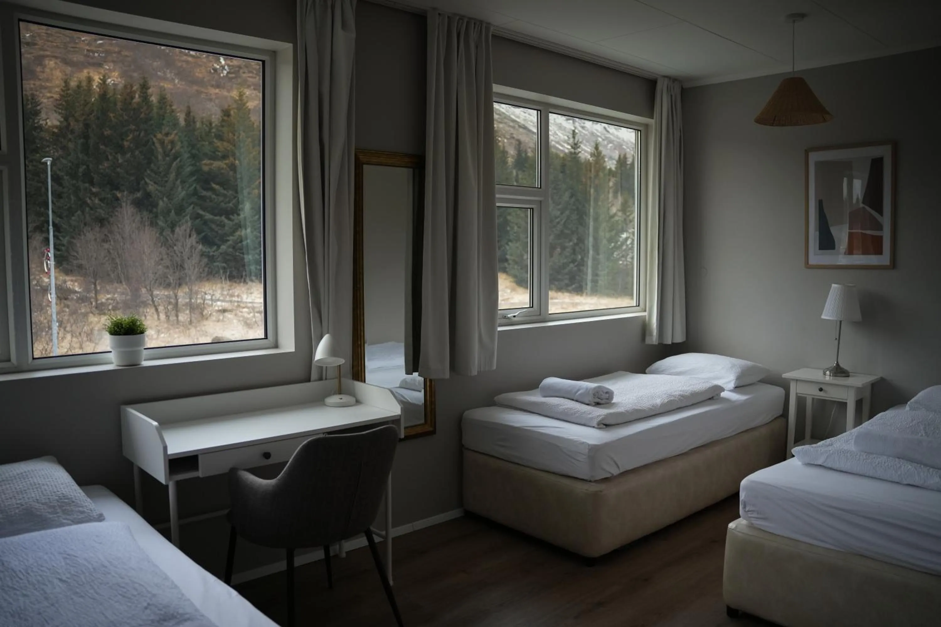 Mountain view, Bed in Hótel Laugarvatn