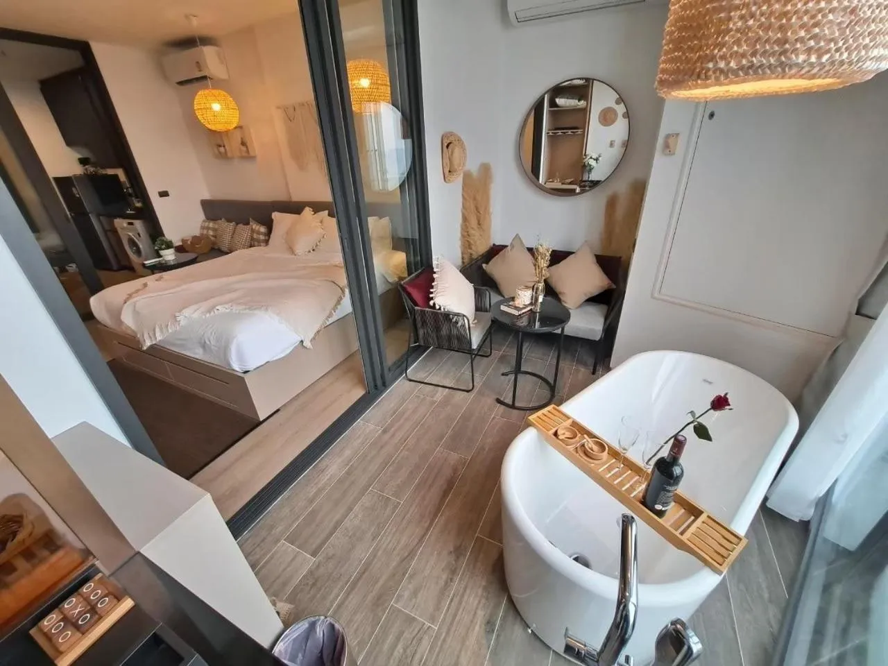 Bathroom, Bed in Edge Central Pattaya by Mickey