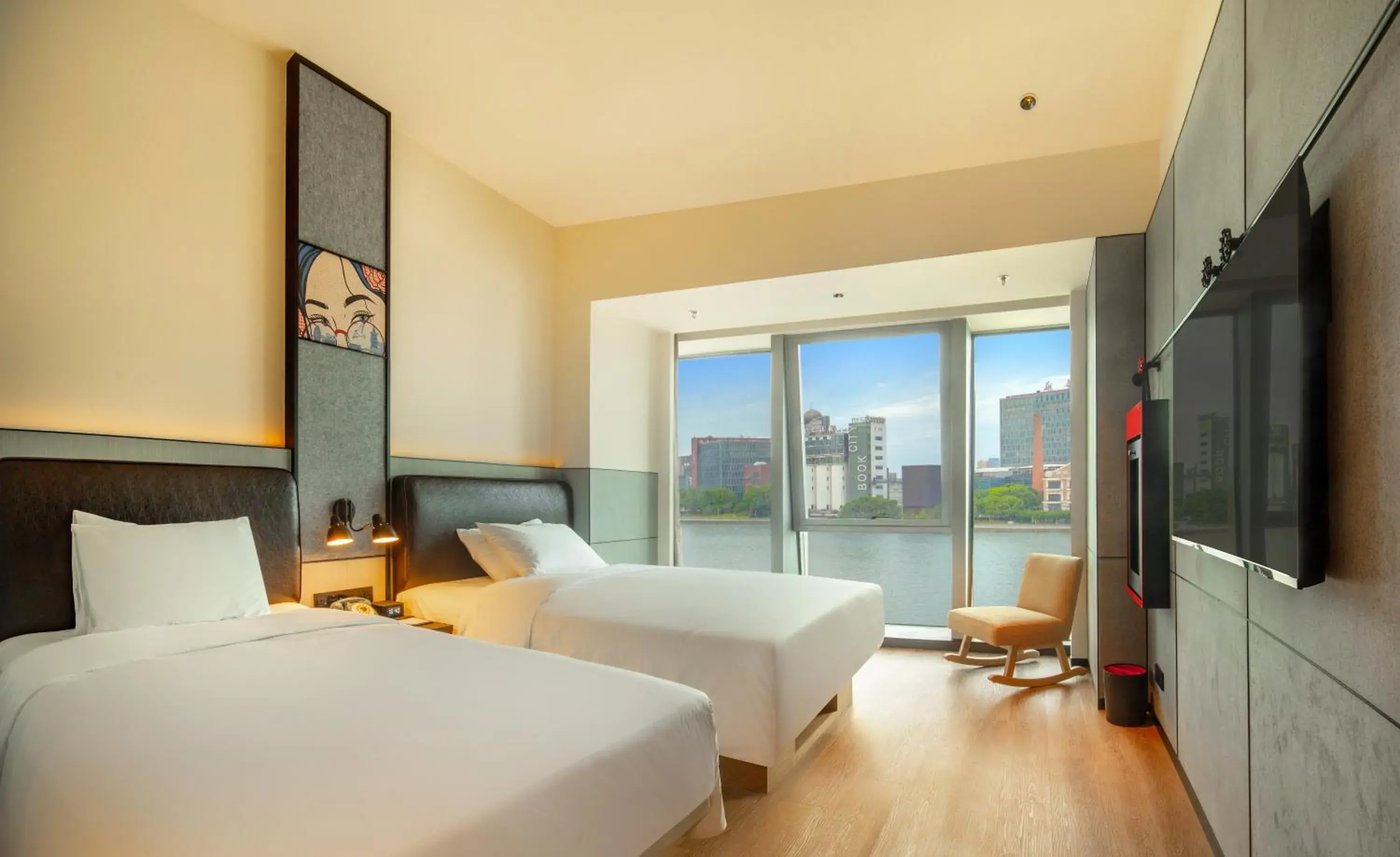 River View Double Room in Moxy Ningbo Old Bund River View Double Room in Moxy Ningbo Old Bund