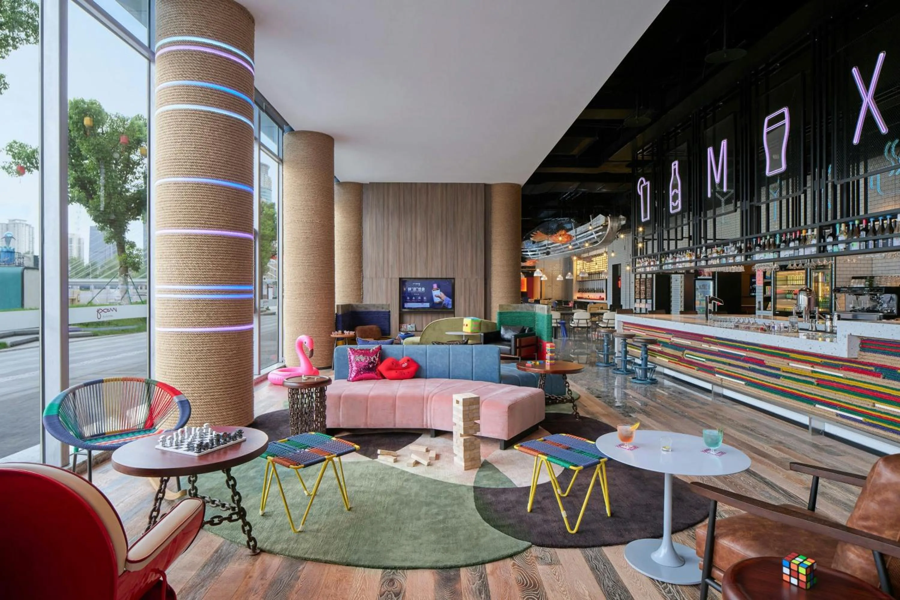 Lobby or reception in Moxy Ningbo Old Bund