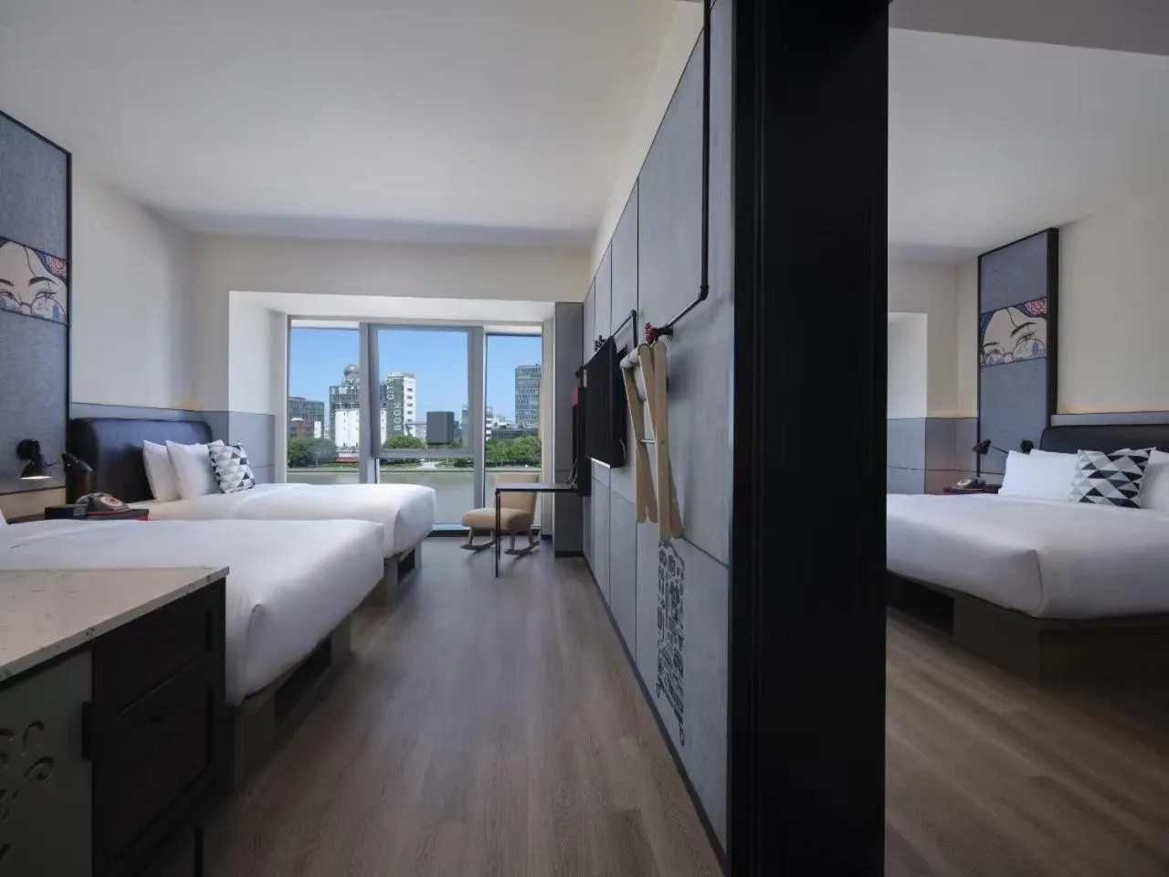 Photo of the whole room, Bed in Moxy Ningbo Old Bund