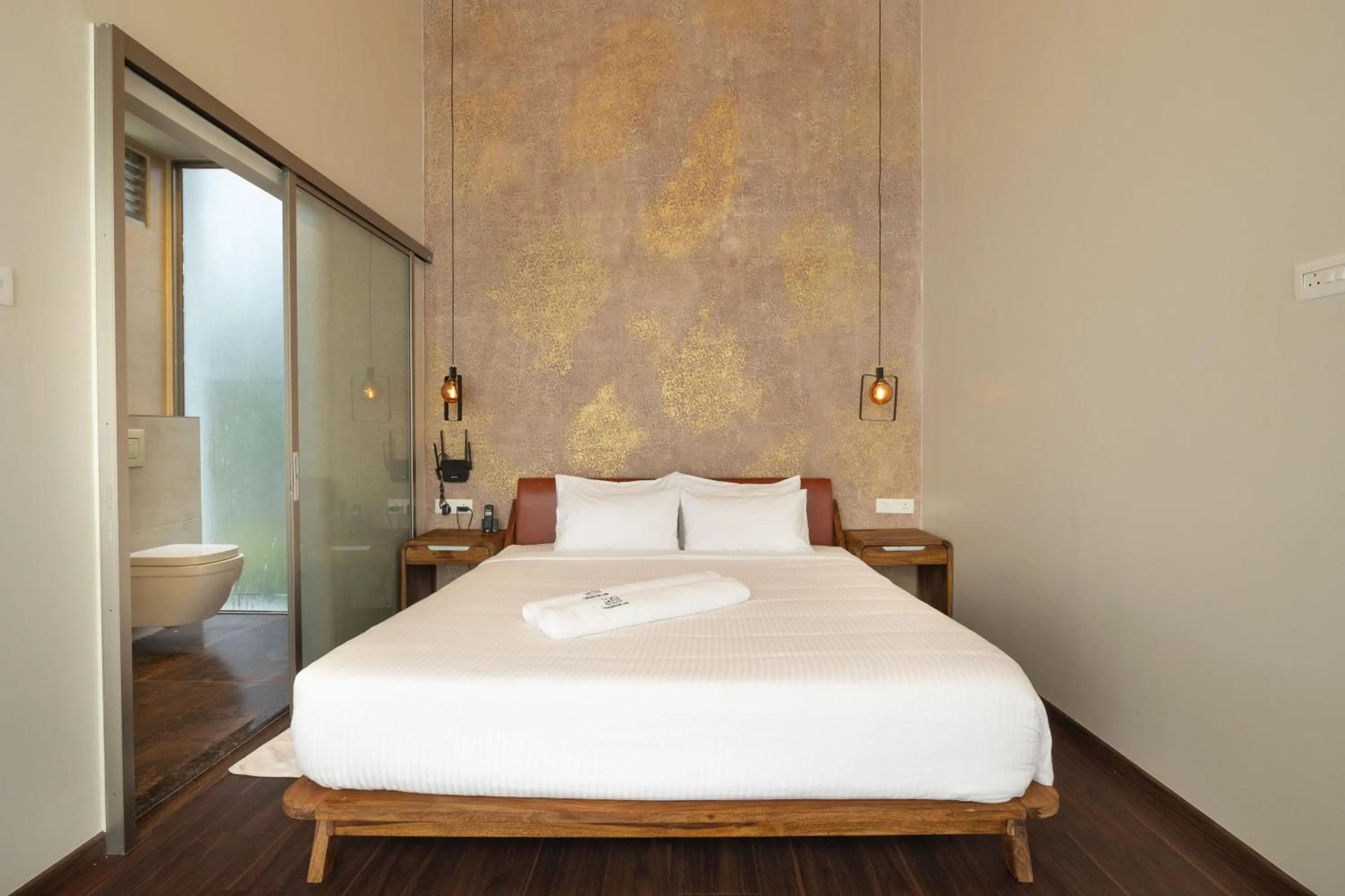 Bed in Tomorrowland Farms and Suites